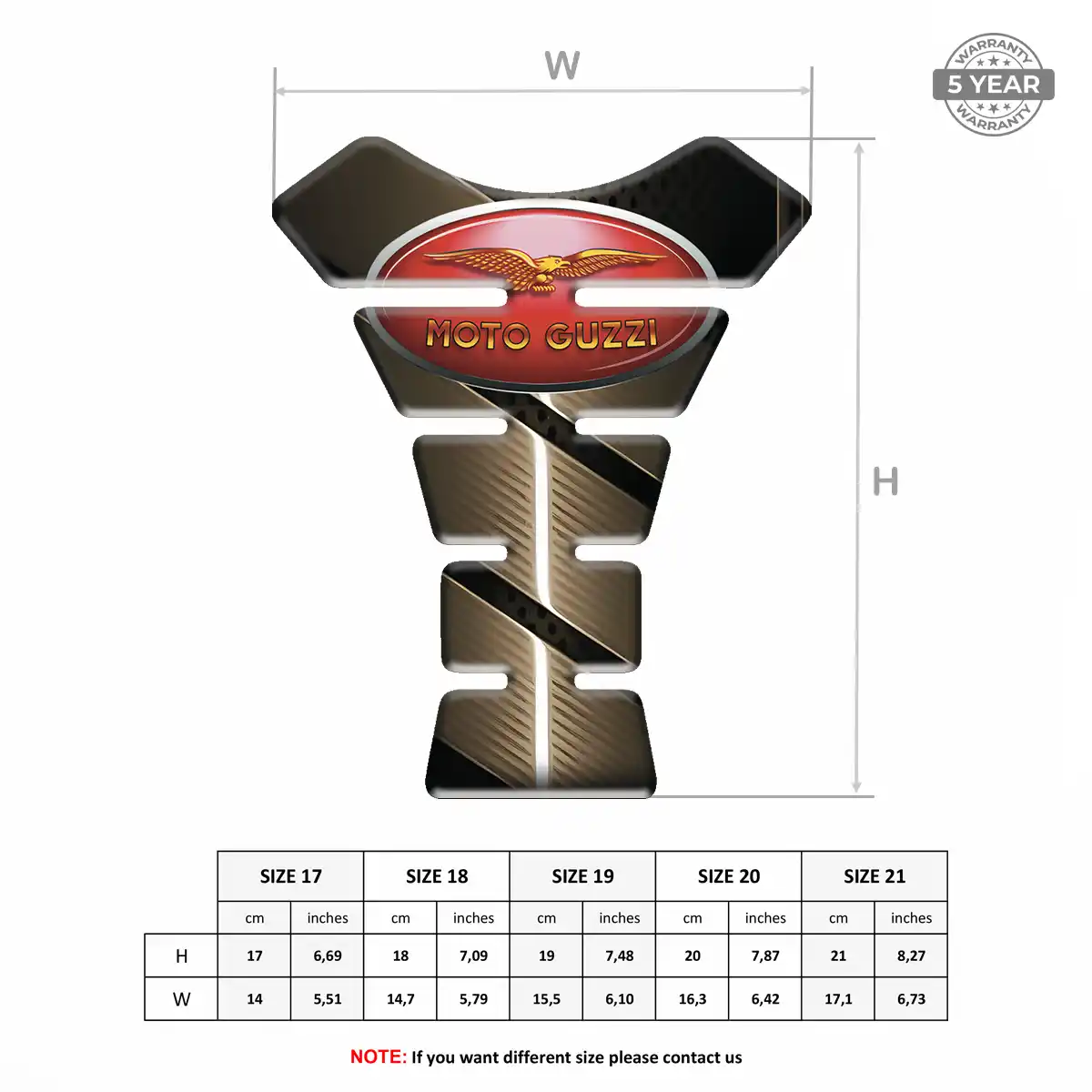 Moto Guzzi Tank Protector Guard Motorbike Signature Grade
