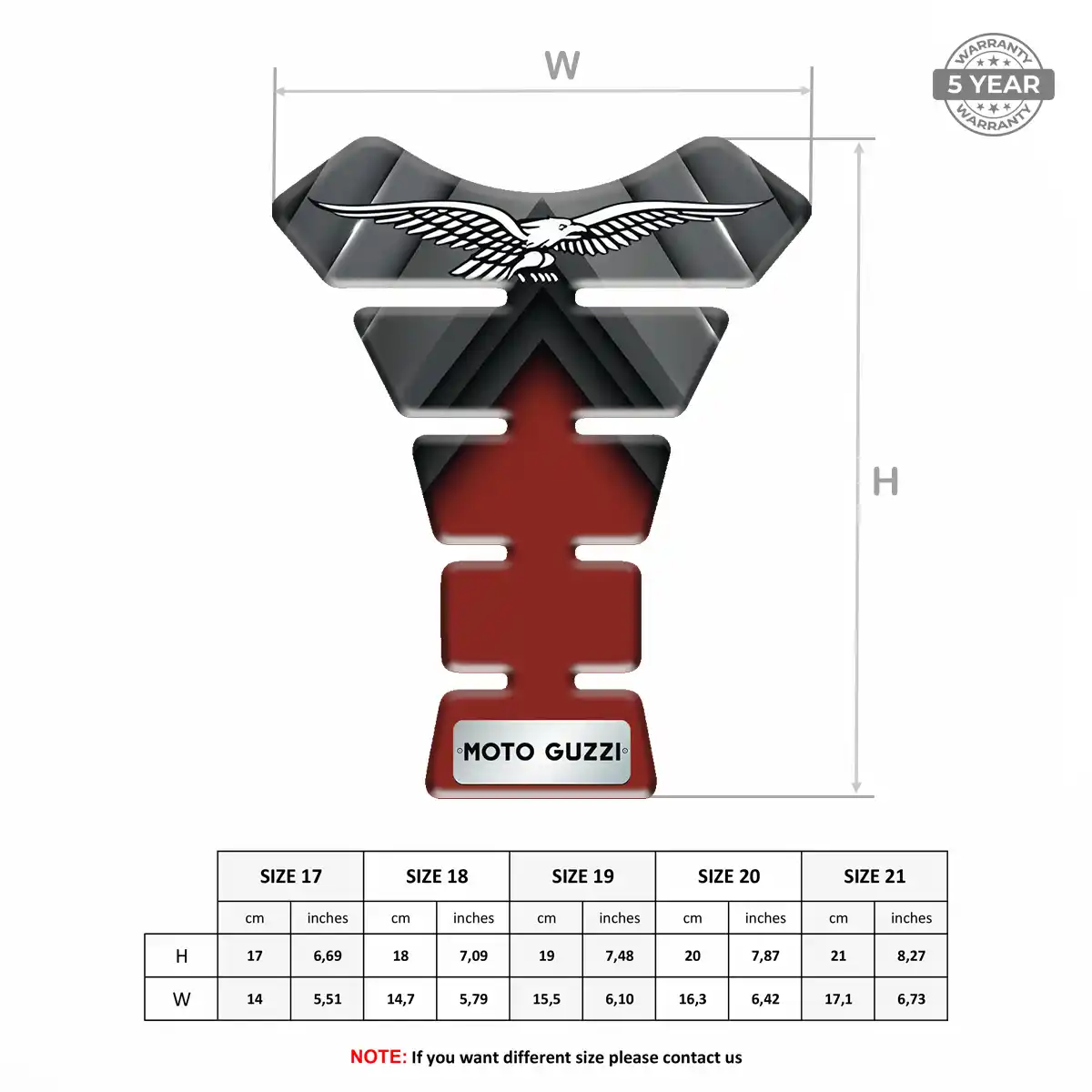 Moto Guzzi Tank Protector Guard Motorcycle Elite Finish