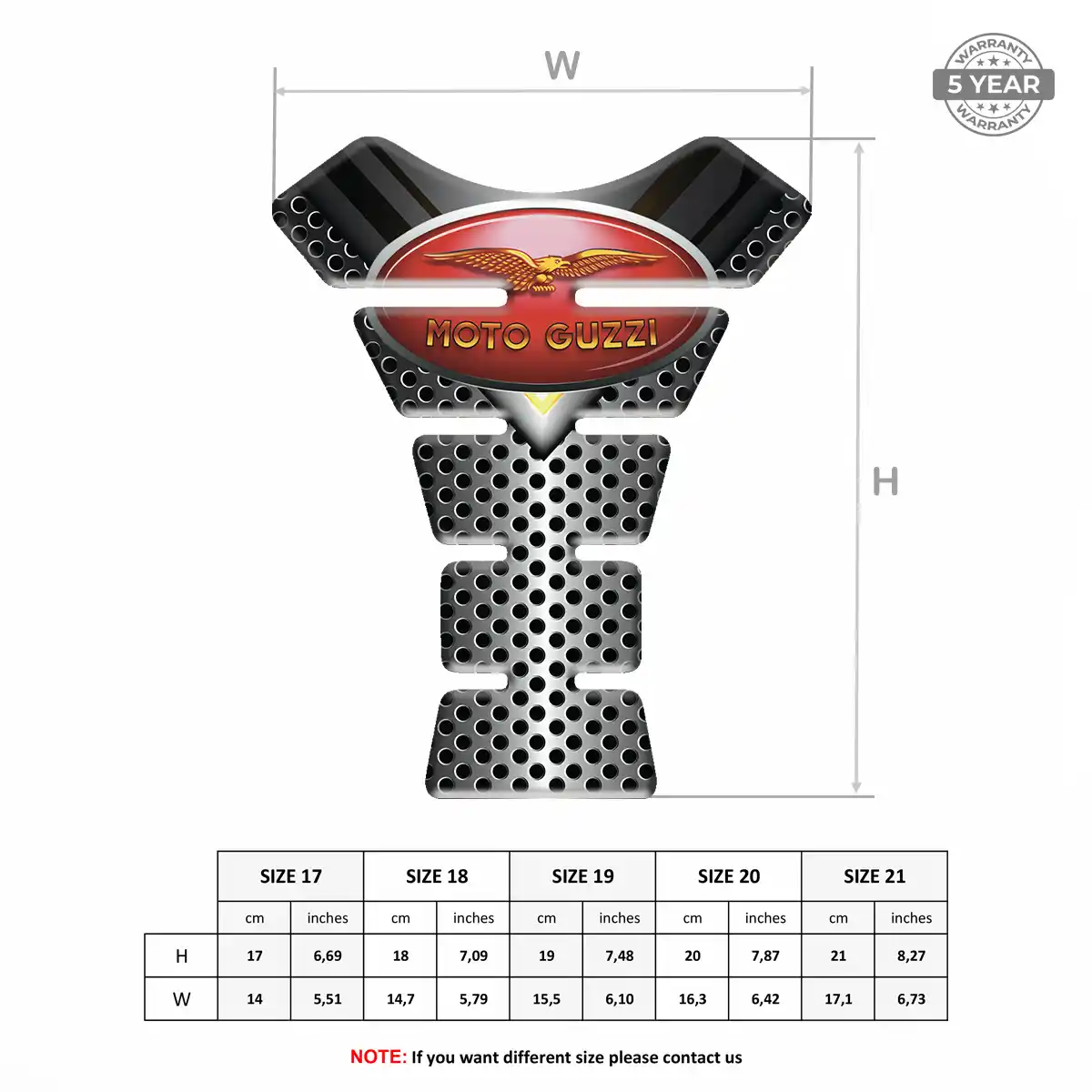 Moto Guzzi Tank Protector Guard Motorcycle Sleek Style