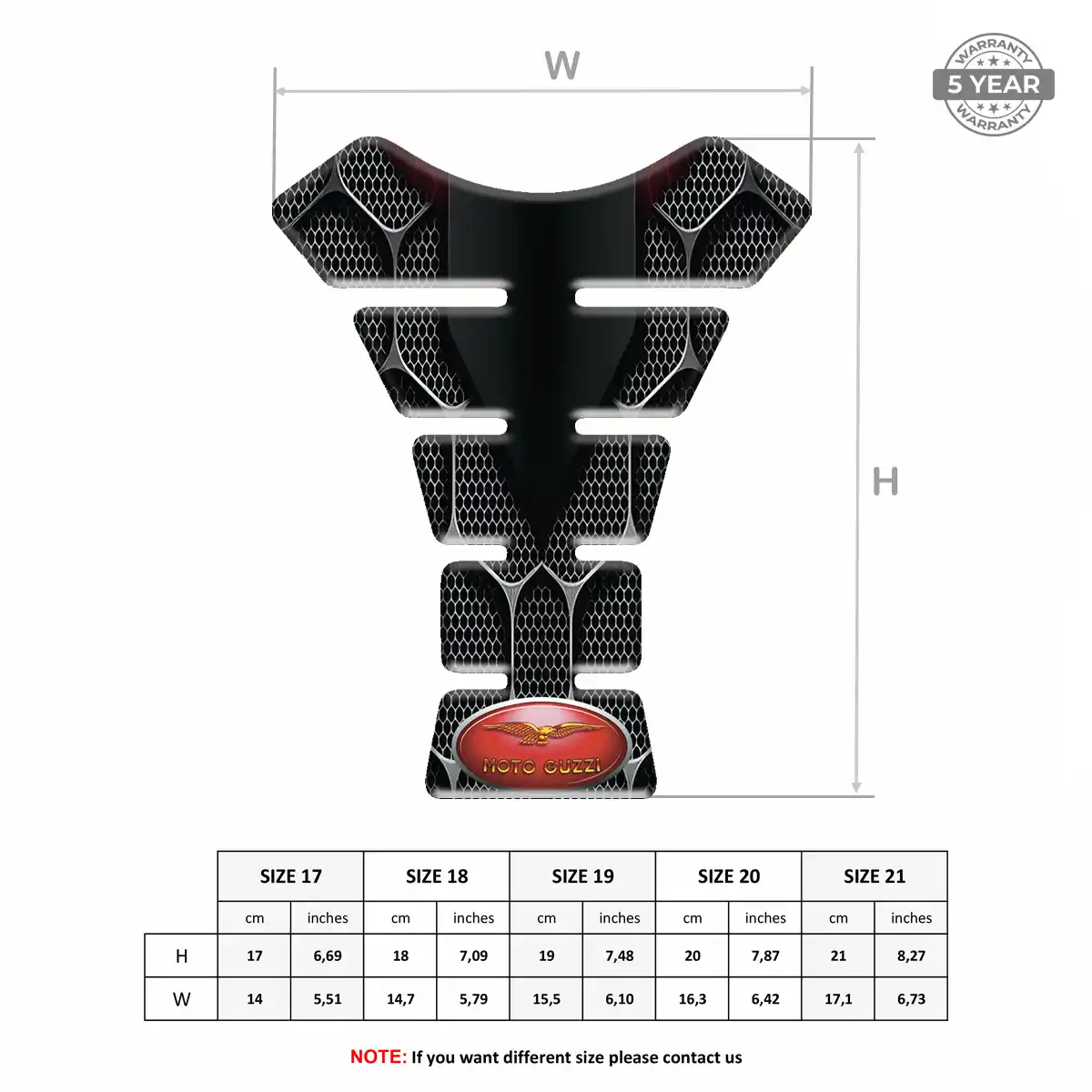 Moto Guzzi Tank Protector Pads Motorbike Elite Finish
