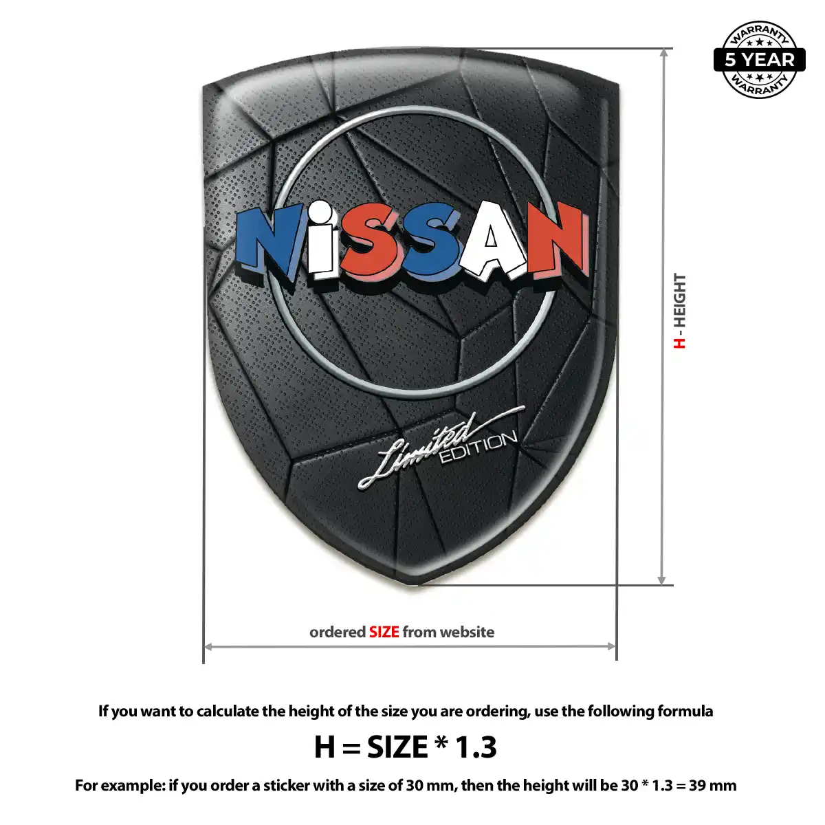 Nissan 3D Badge Sticker Elite Finish