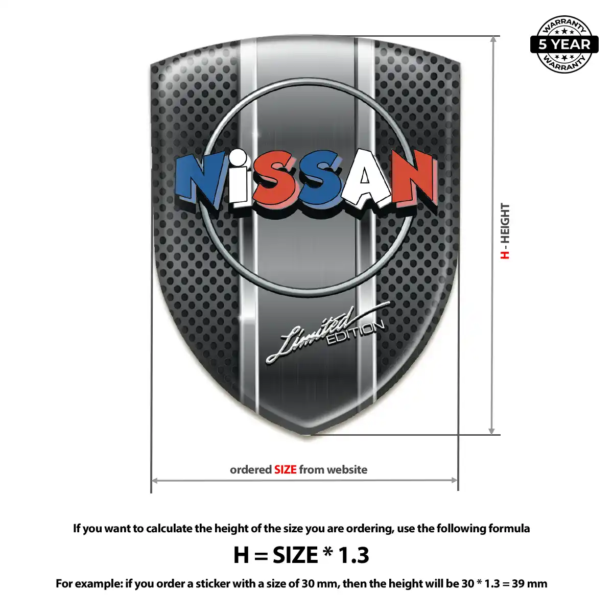 Nissan 3D Badge Sticker Opulent Line