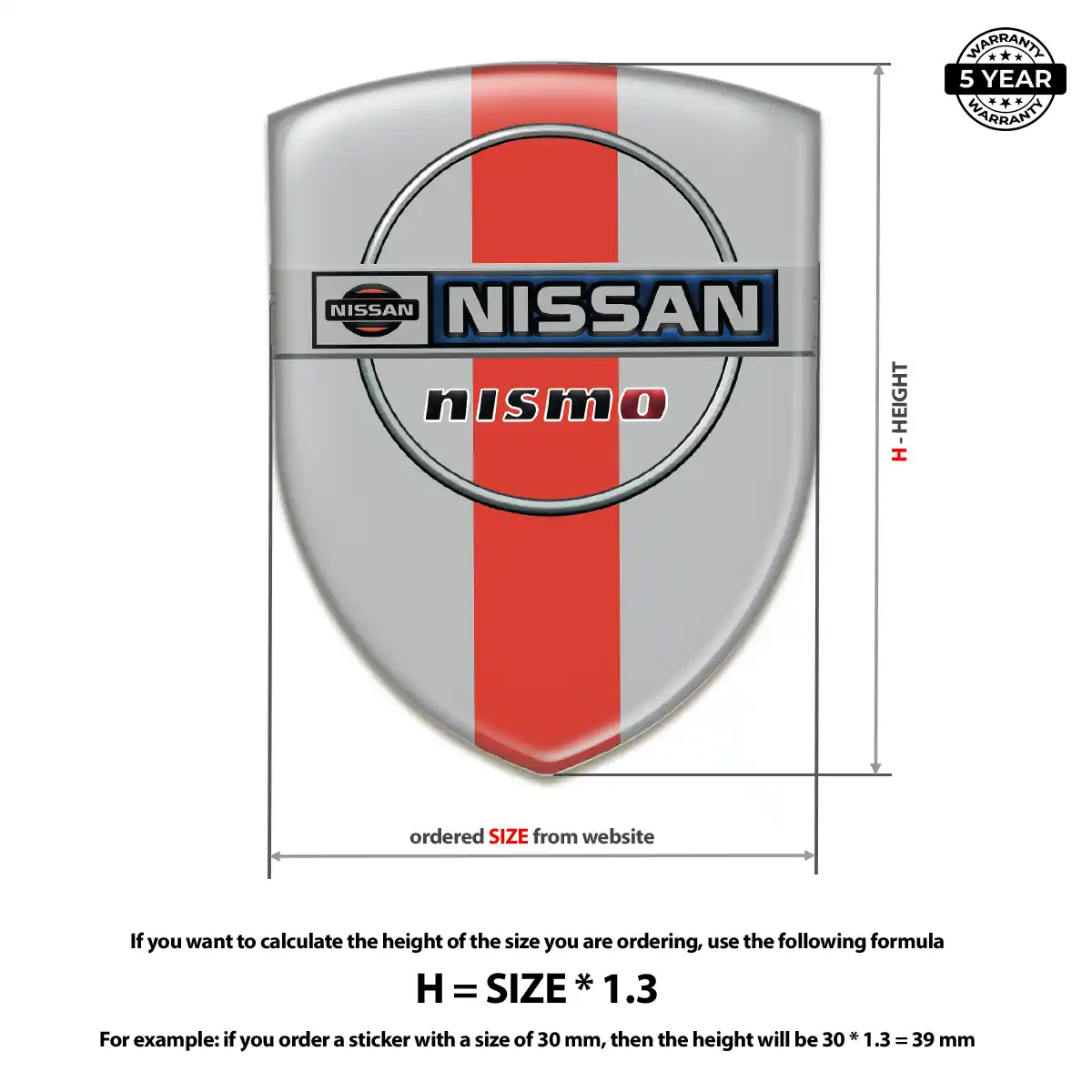 Nissan 3D Badge Sticker Outer Style
