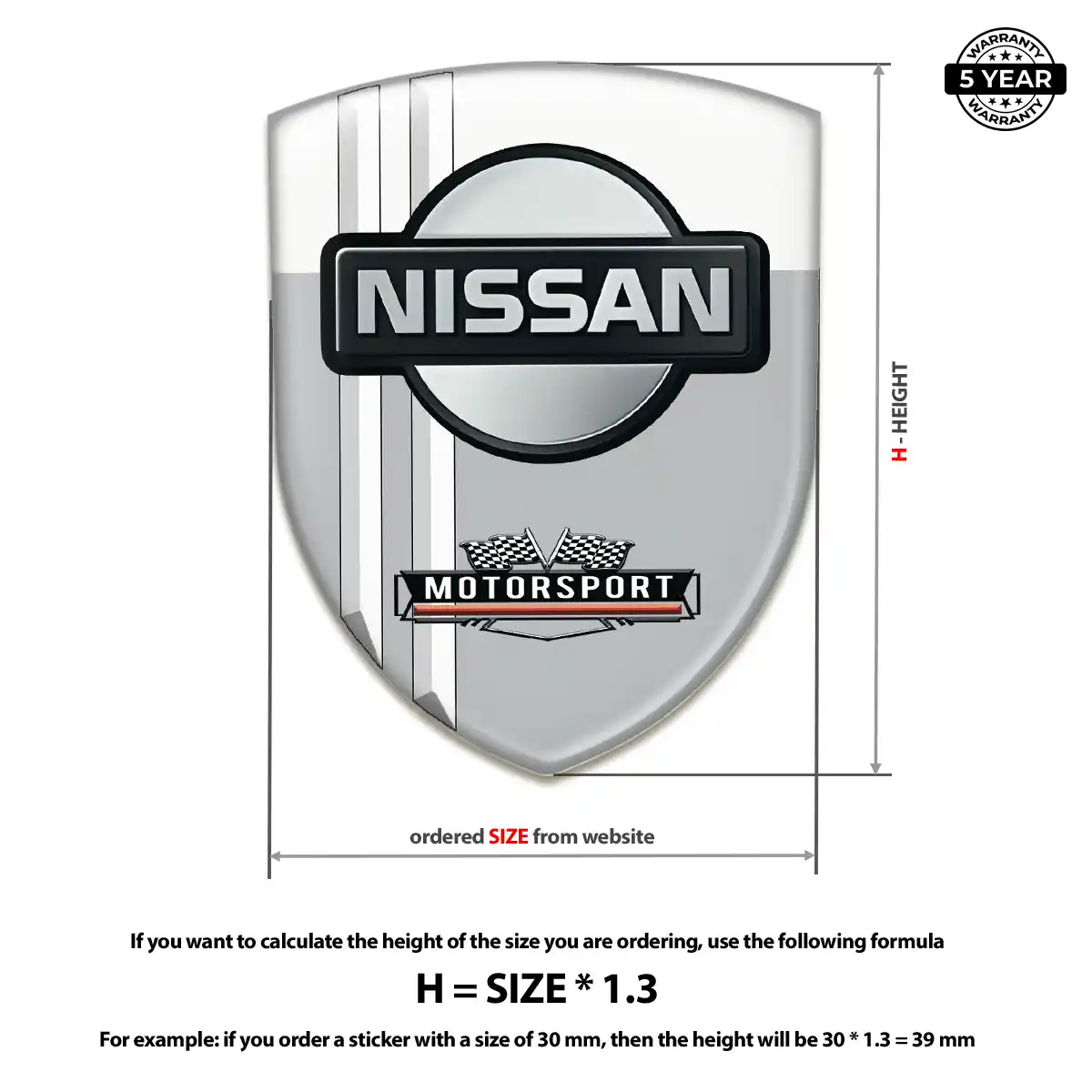 Nissan 3D Badge Sticker Premium Dome