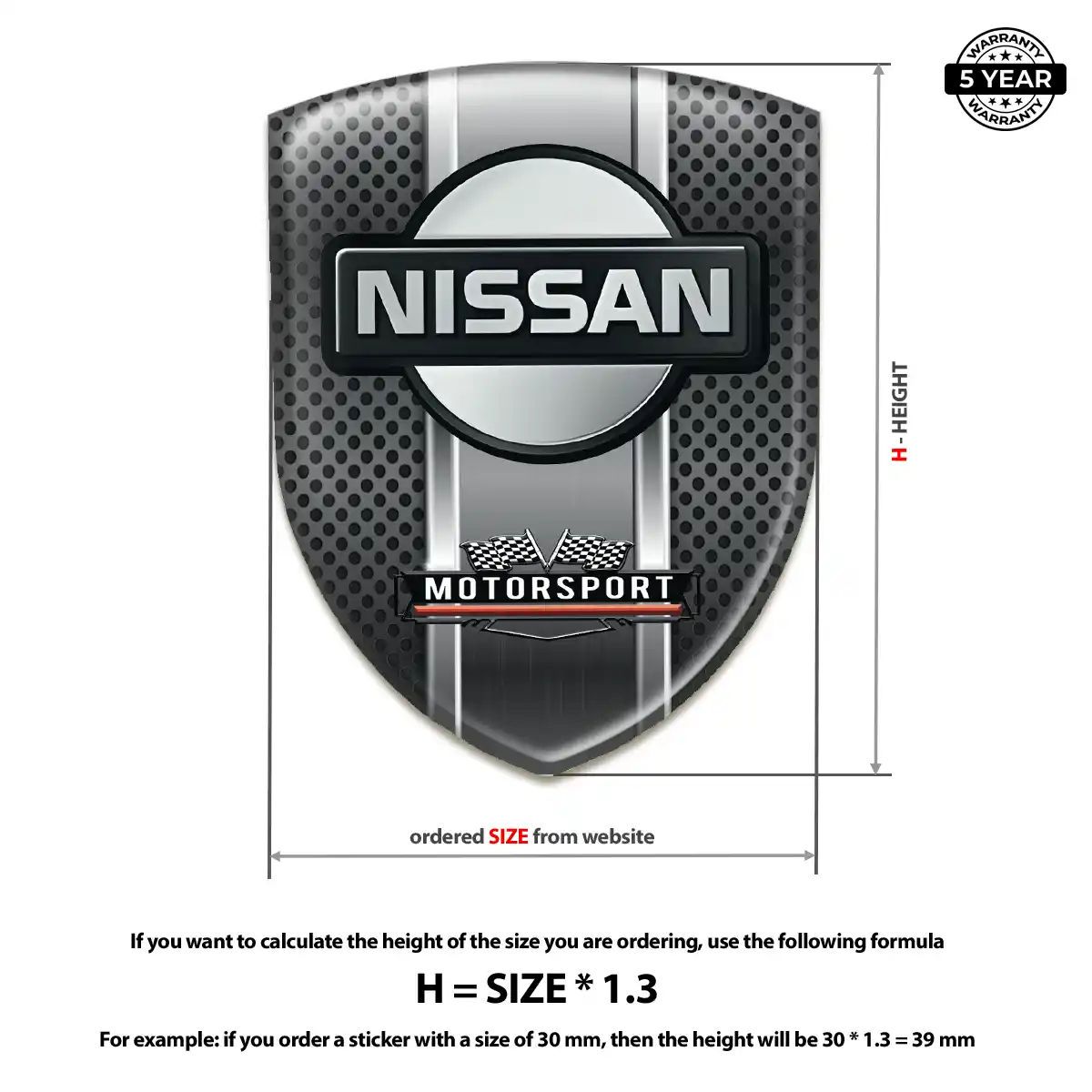 Nissan 3D Badge Sticker Prestige Line