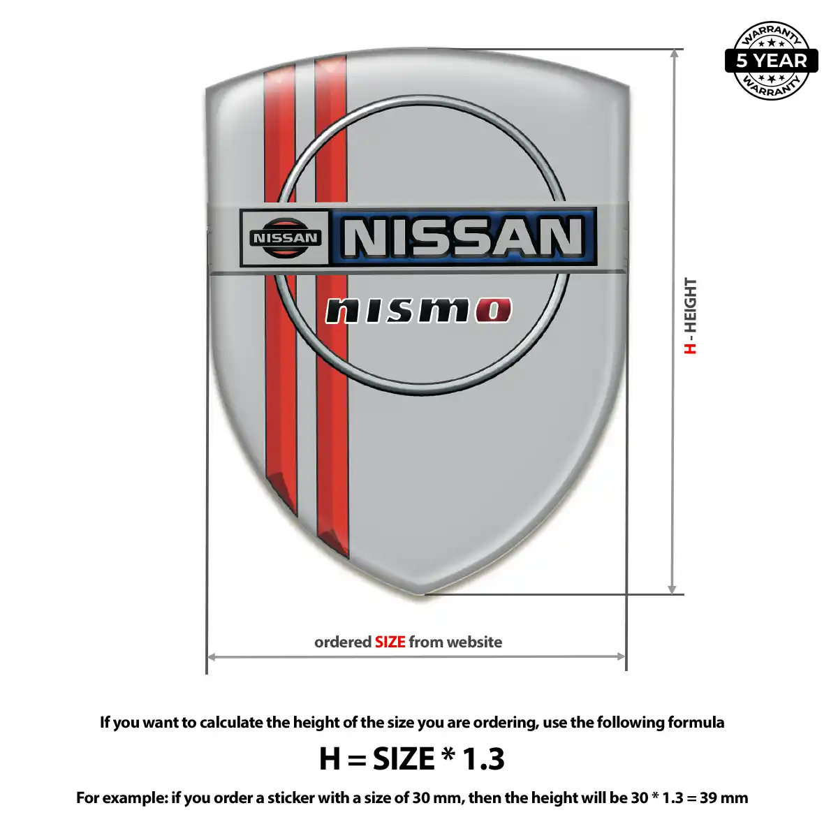 Nissan 3D Badge Sticker Resin Luxe