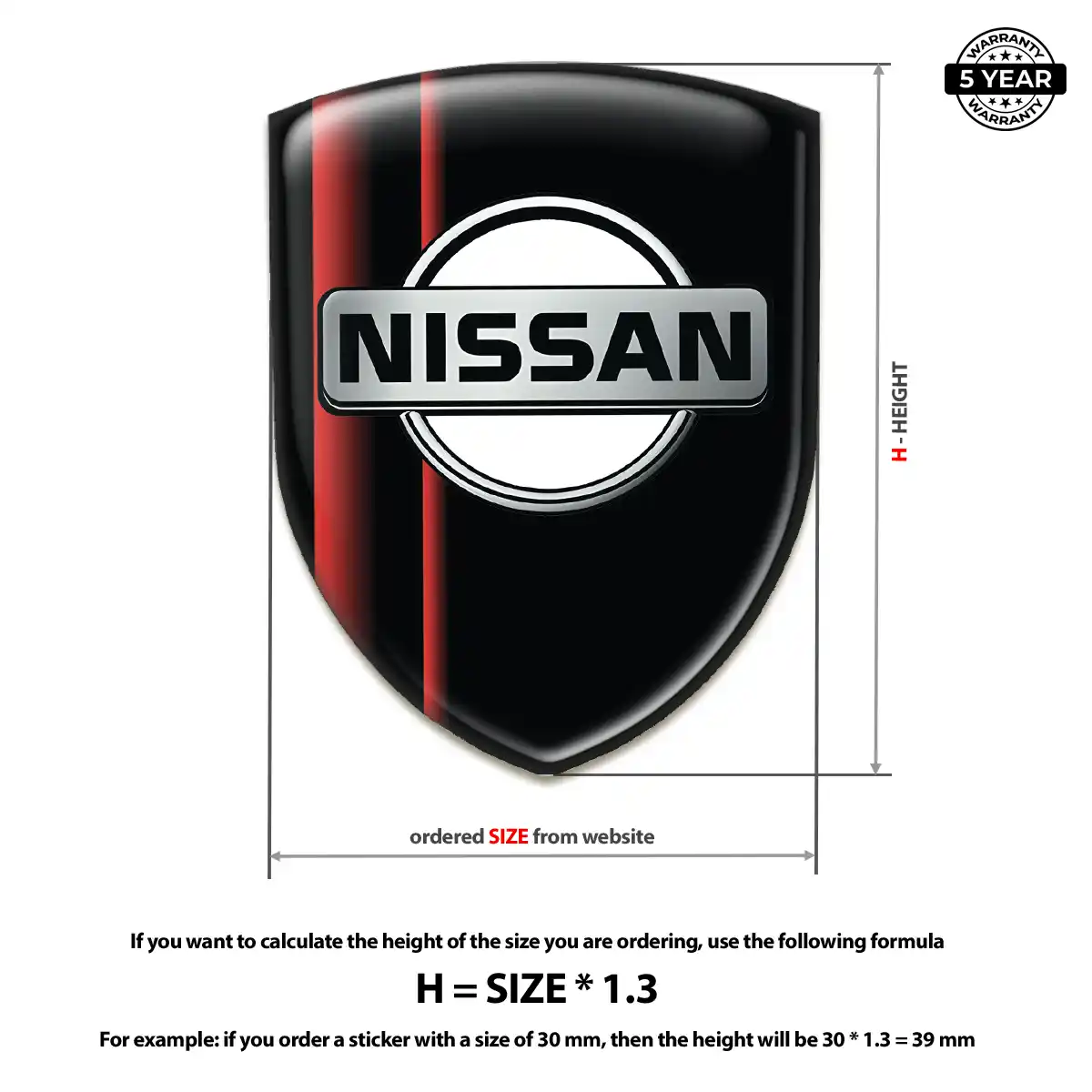 Nissan 3D Domed Sticker Cabin Style