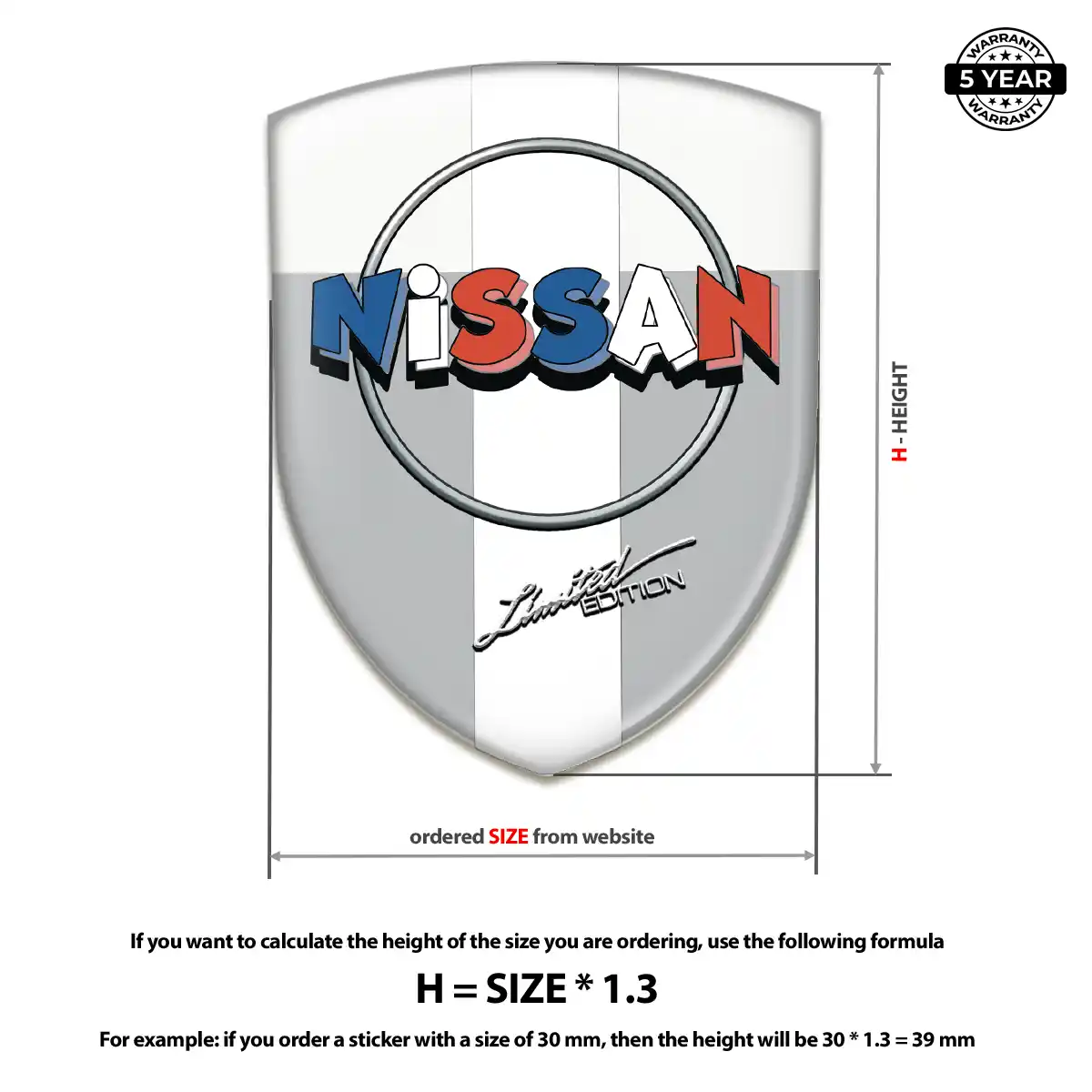 Nissan 3D Domed Sticker Exterior Luxe
