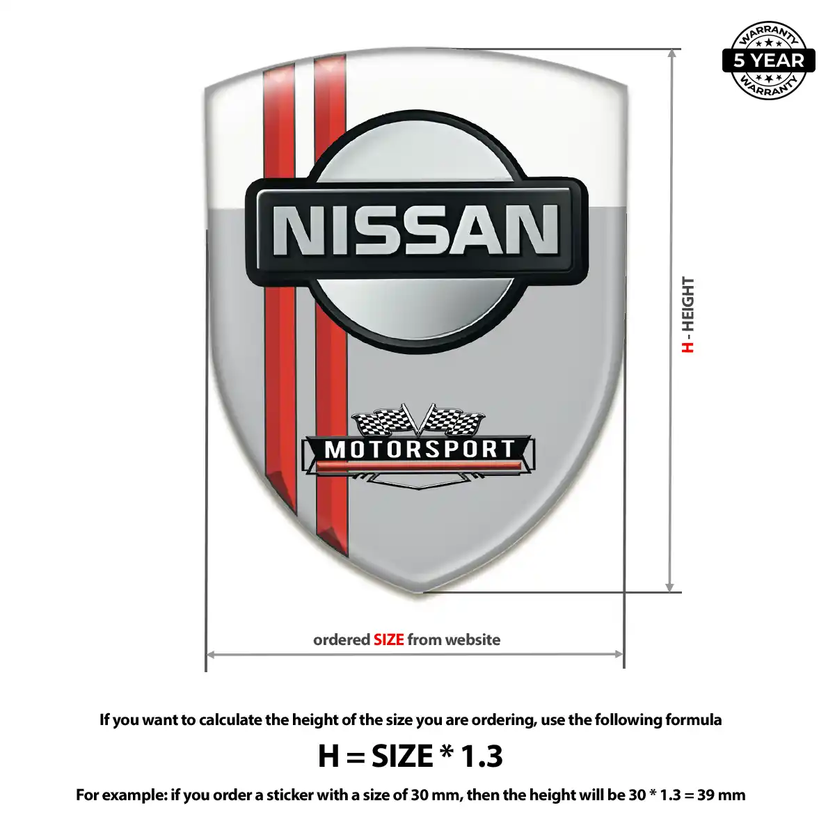 Nissan 3D Domed Sticker Interior Elegance