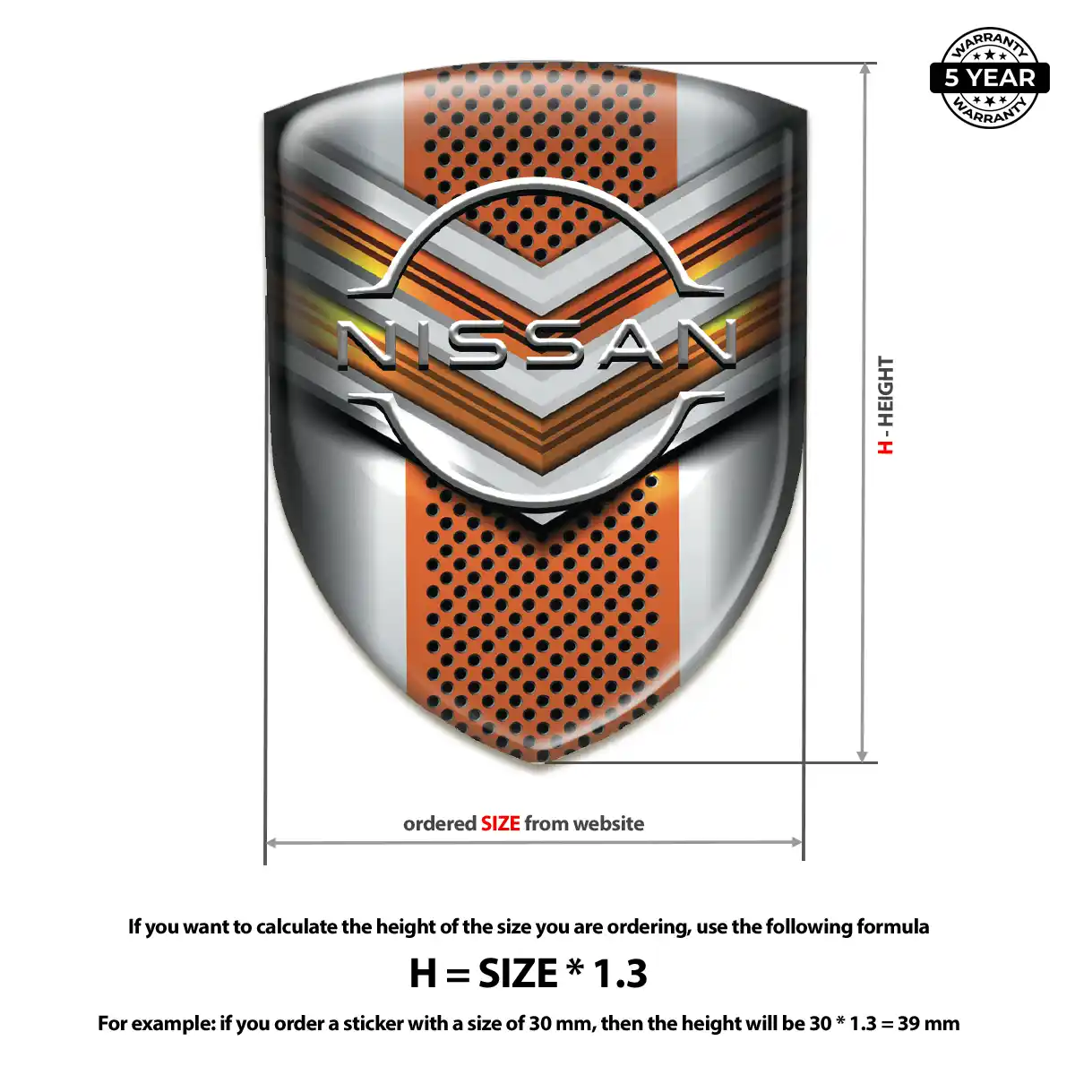 Nissan 3D Domed Sticker Interior Luxe