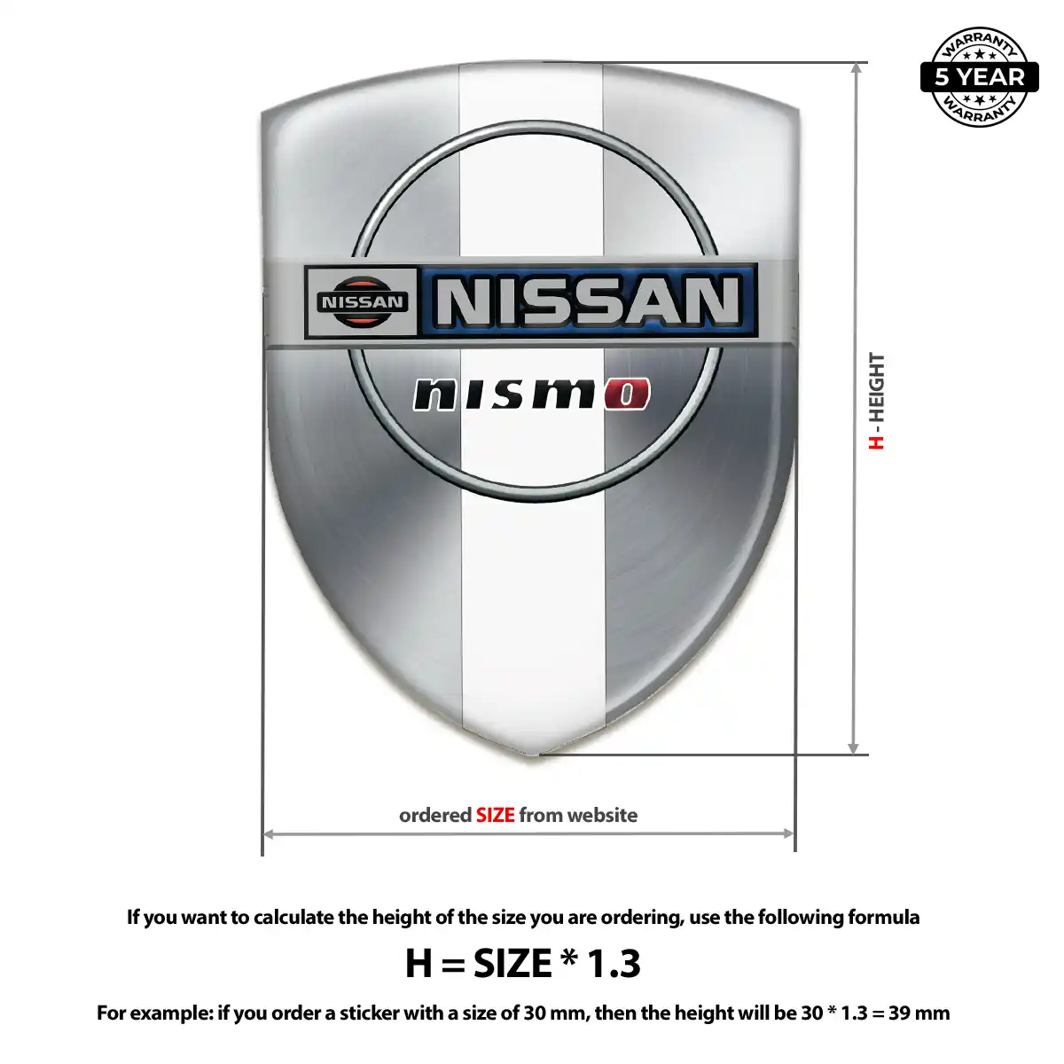 Nissan 3D Domed Sticker Opulent Line