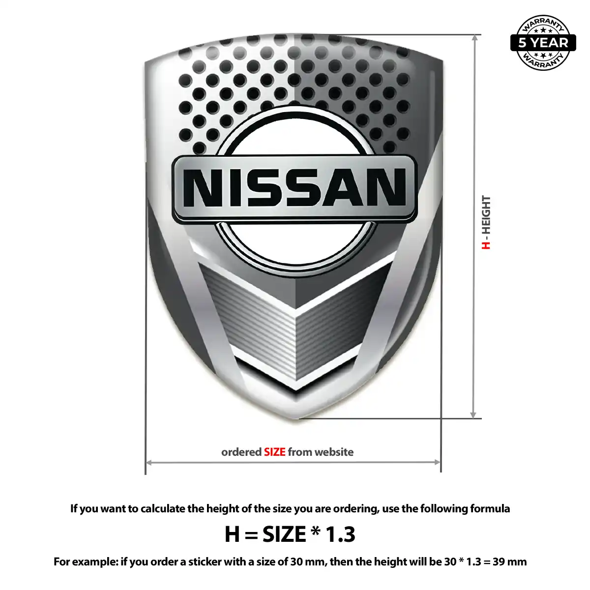 Nissan 3D Domed Sticker Resin Elite