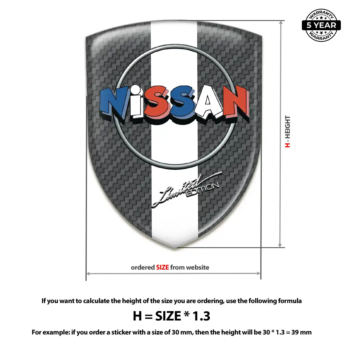 Nissan 3D Domed Sticker Resin Luxe
