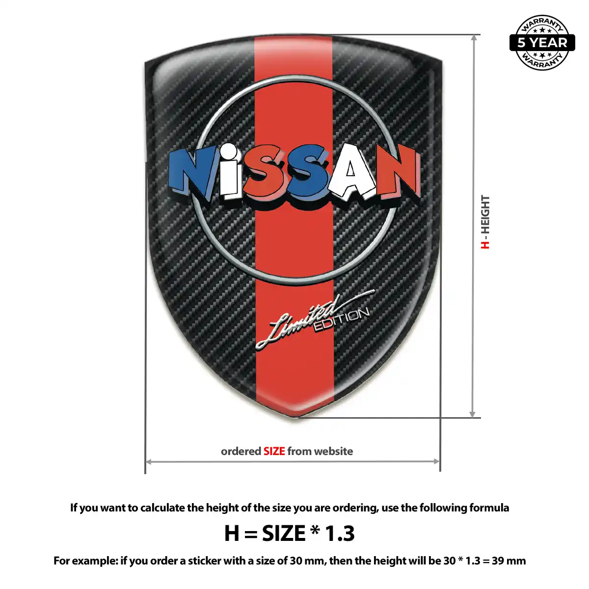 Nissan 3D Emblem Sticker Interior Elegance