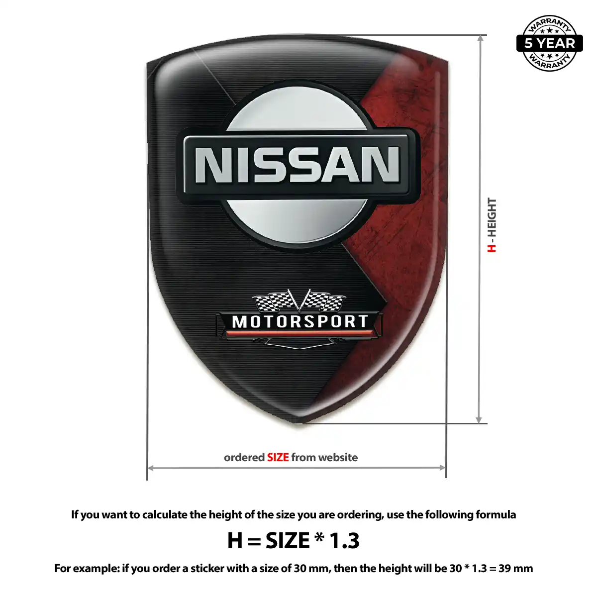 Nissan 3D Emblem Sticker Premium Dome