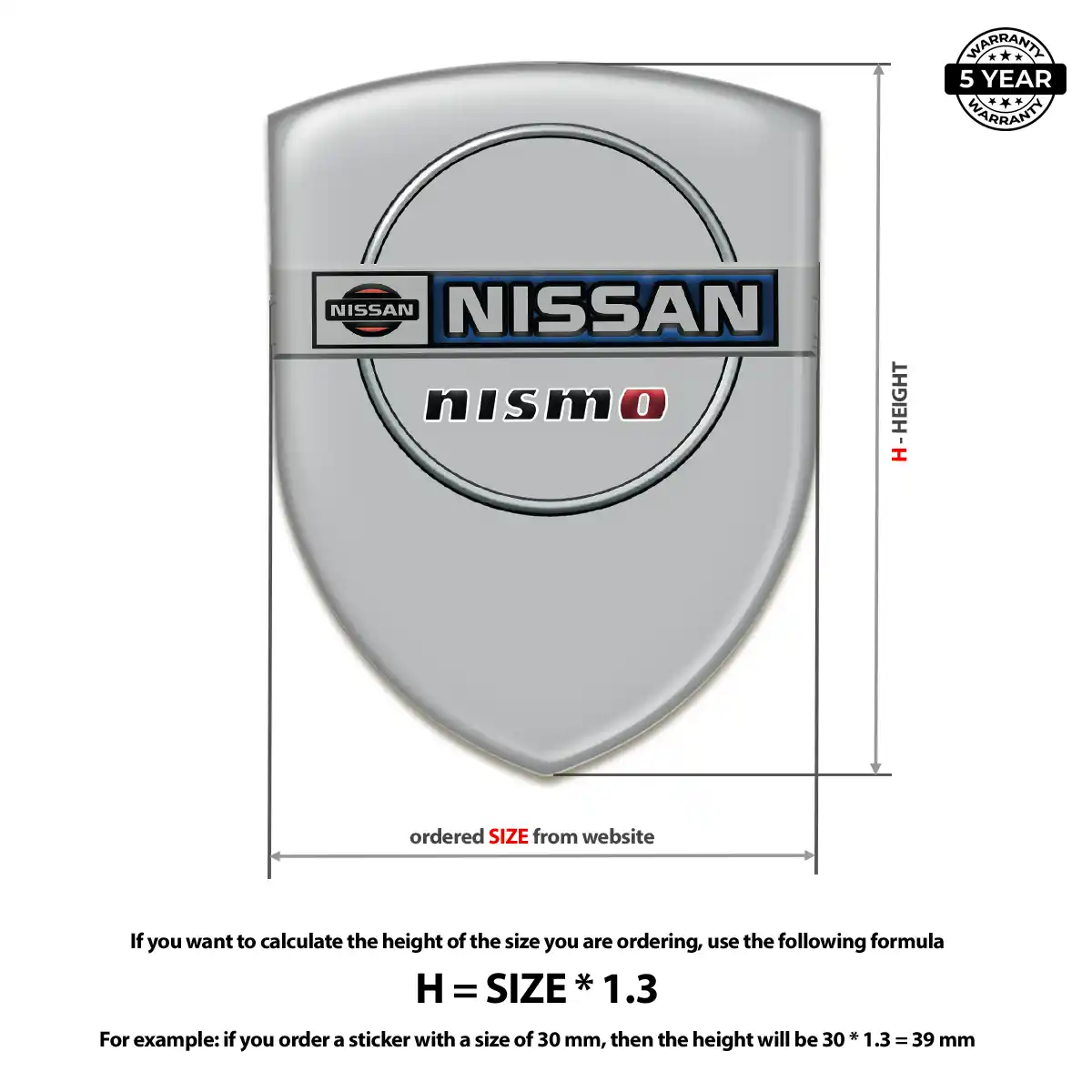 Nissan 3D Emblem Sticker Resin Luxe