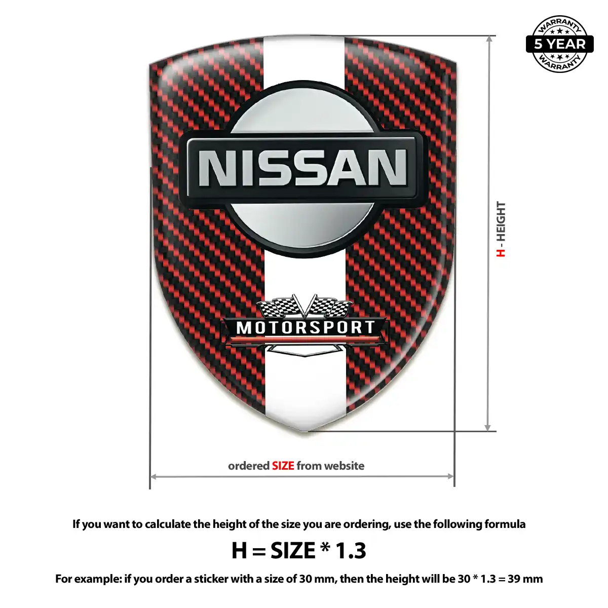 Nissan 3D Gel Sticker Exterior Luxe