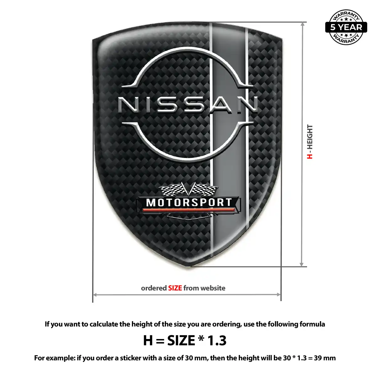 Nissan 3D Logo Sticker Cabin Style