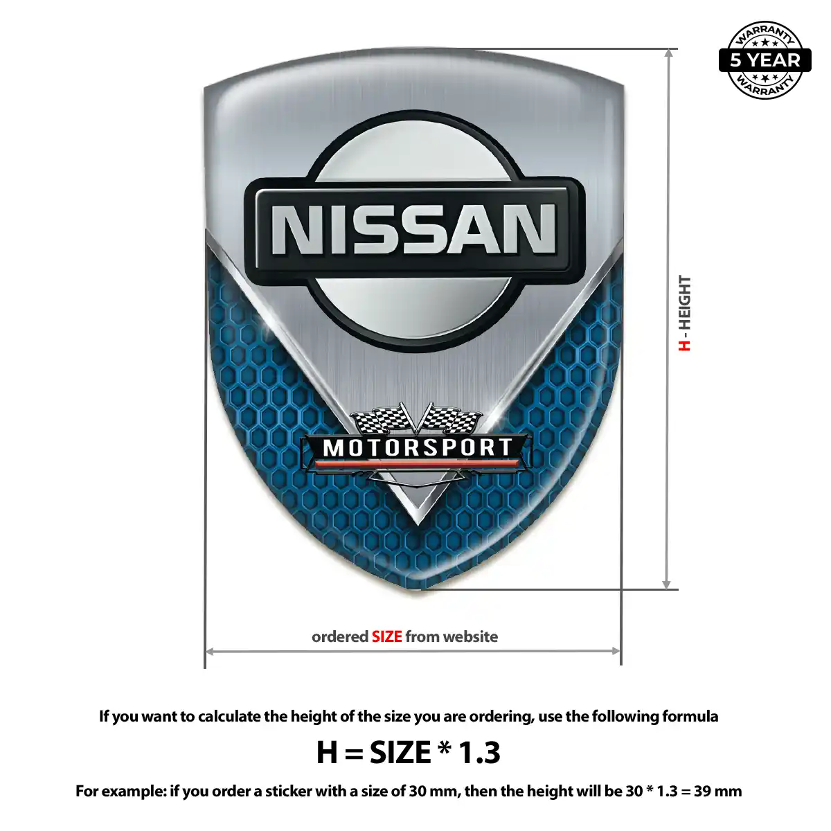 Nissan 3D Resin Sticker Interior Elegance