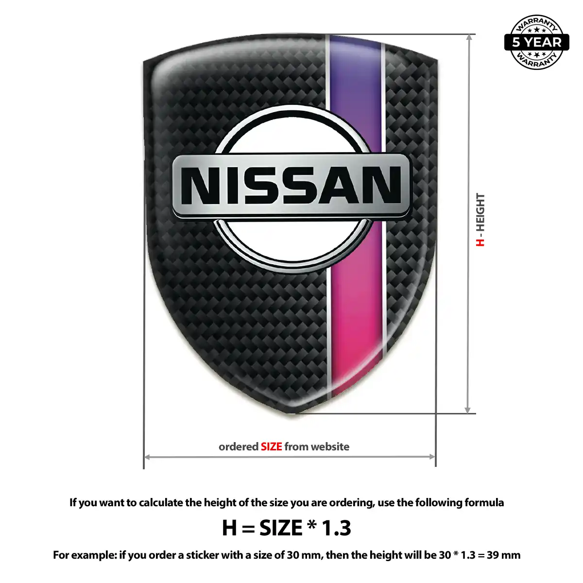 Nissan 3D Resin Sticker Outer Style