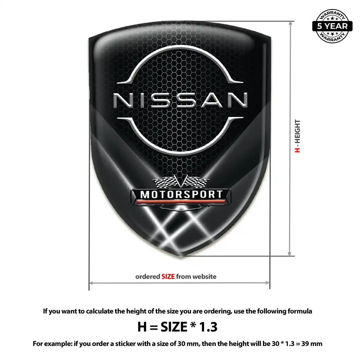Nissan 3D Resin Sticker Premium Dome