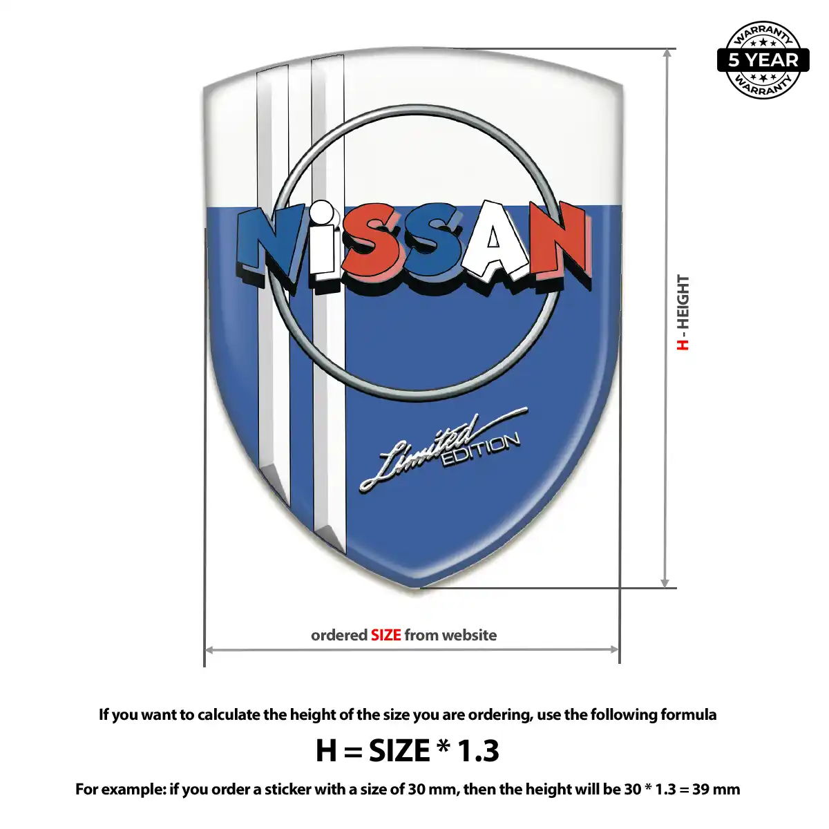 Nissan 3D Resin Sticker Prime Quality