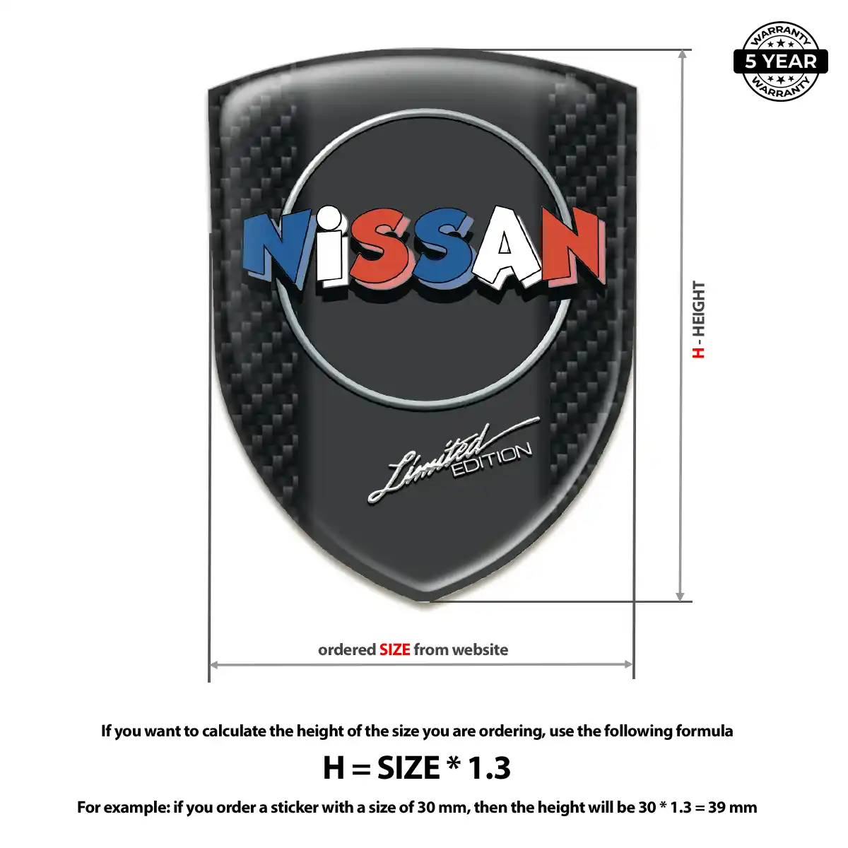 Nissan 3D Resin Sticker Resin Luxe