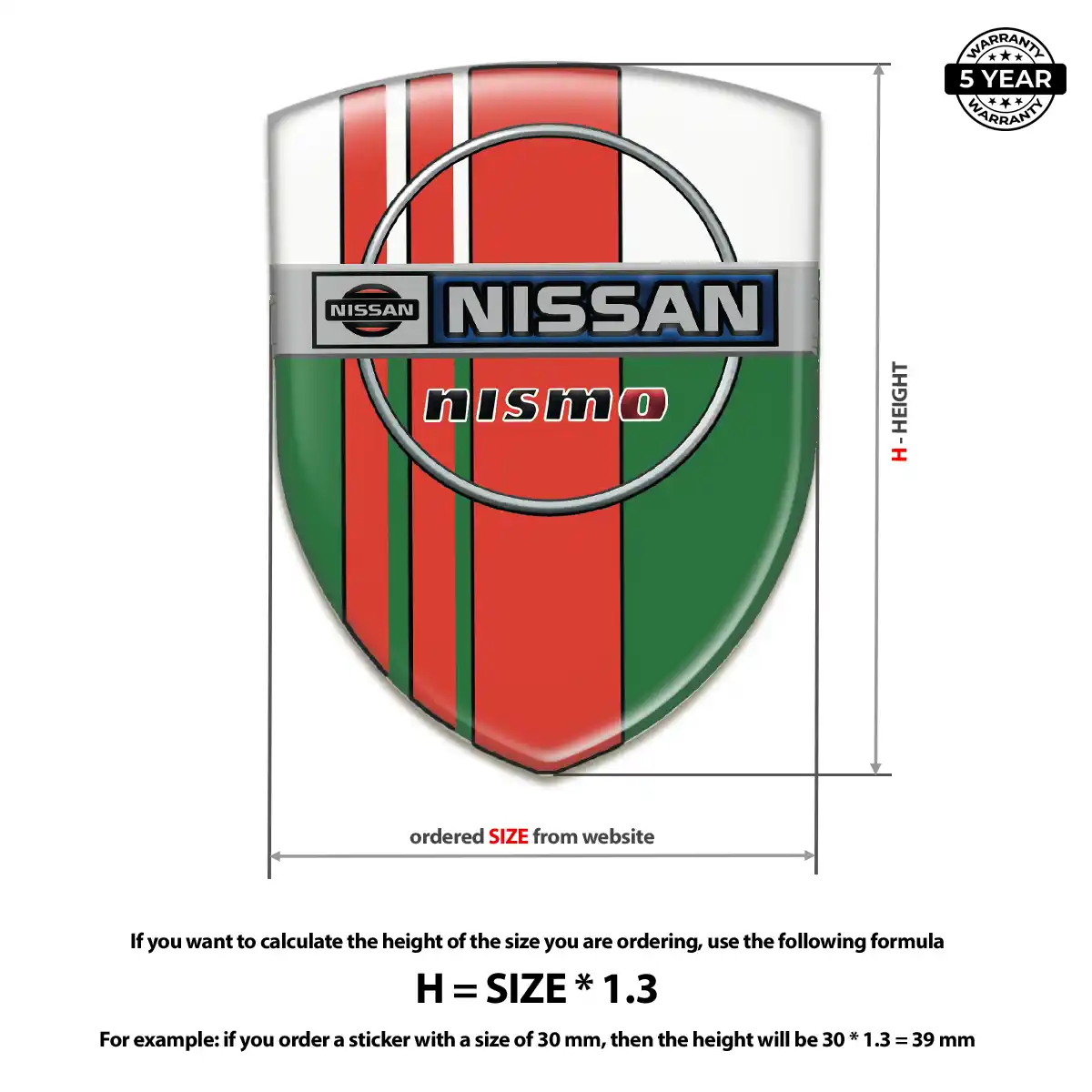 Nissan 3D Resin Sticker Sleek Style