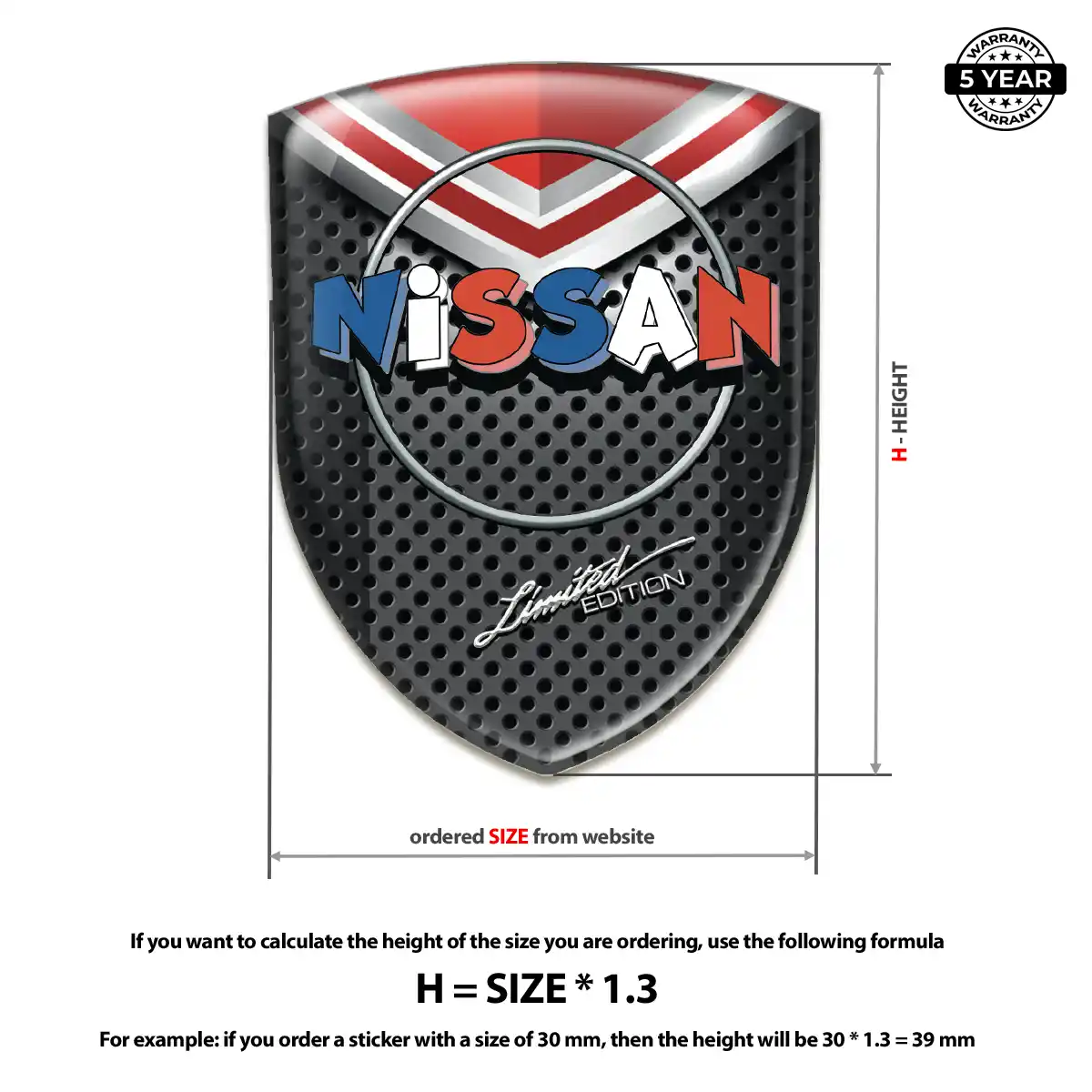 Nissan Automotive Emblem Sticker Premium Dome