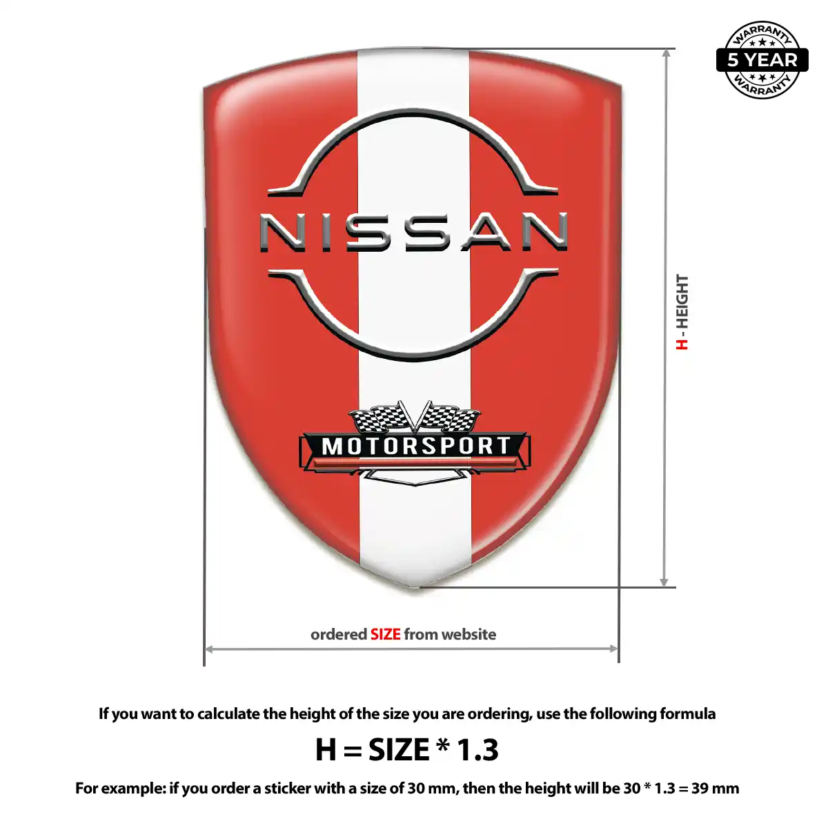 Nissan Automotive Emblem Sticker Resin Luxe