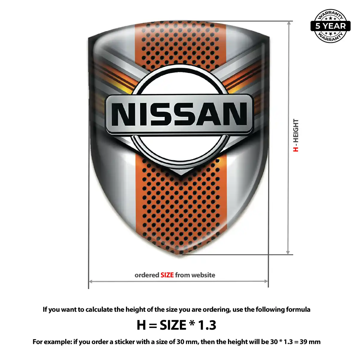 Nissan Automotive Resin Decal Premium Dome