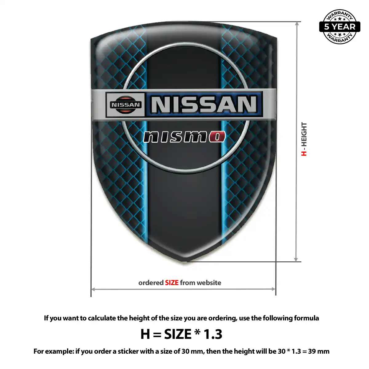 Nissan Automotive Resin Decal Refined Design