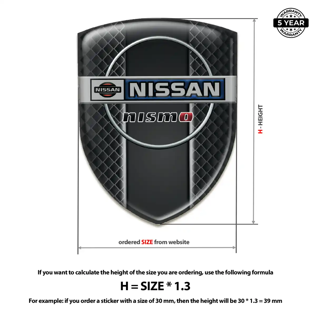 Nissan Car Badge Sticker Premium Dome