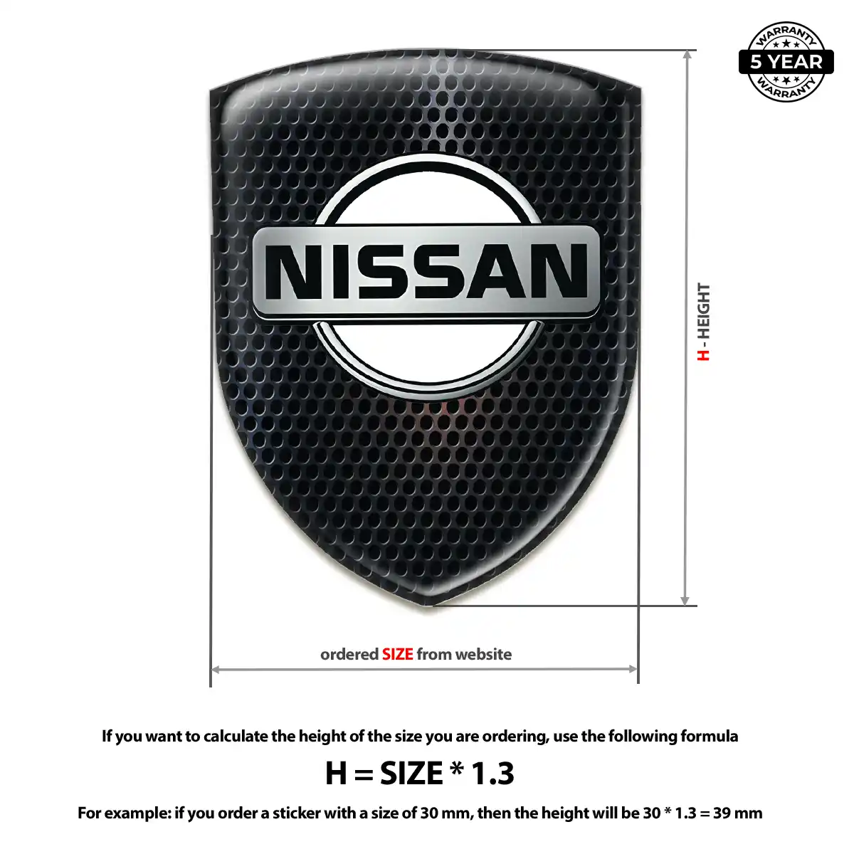 Nissan Car Badge Sticker Resin Luxe