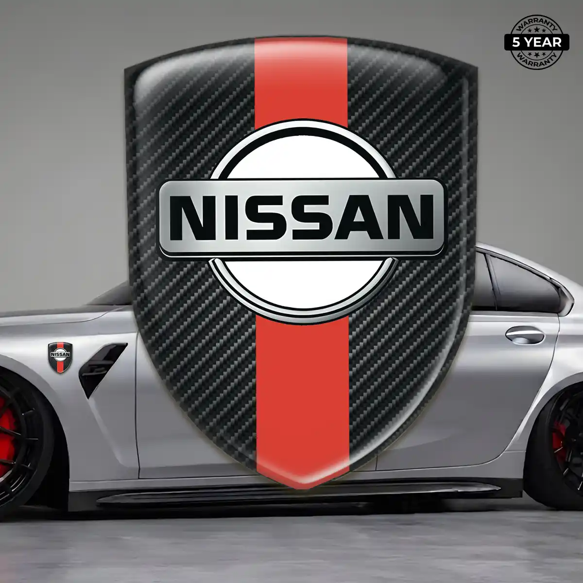 Nissan Car Emblem Overlay Interior Elegance