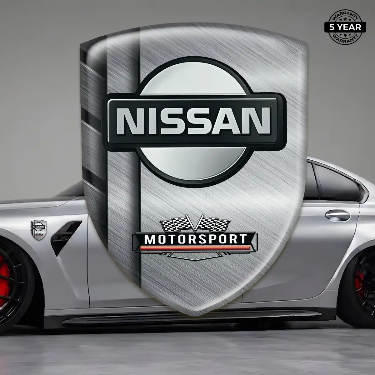 Nissan Car Emblem Overlay Sleek Style