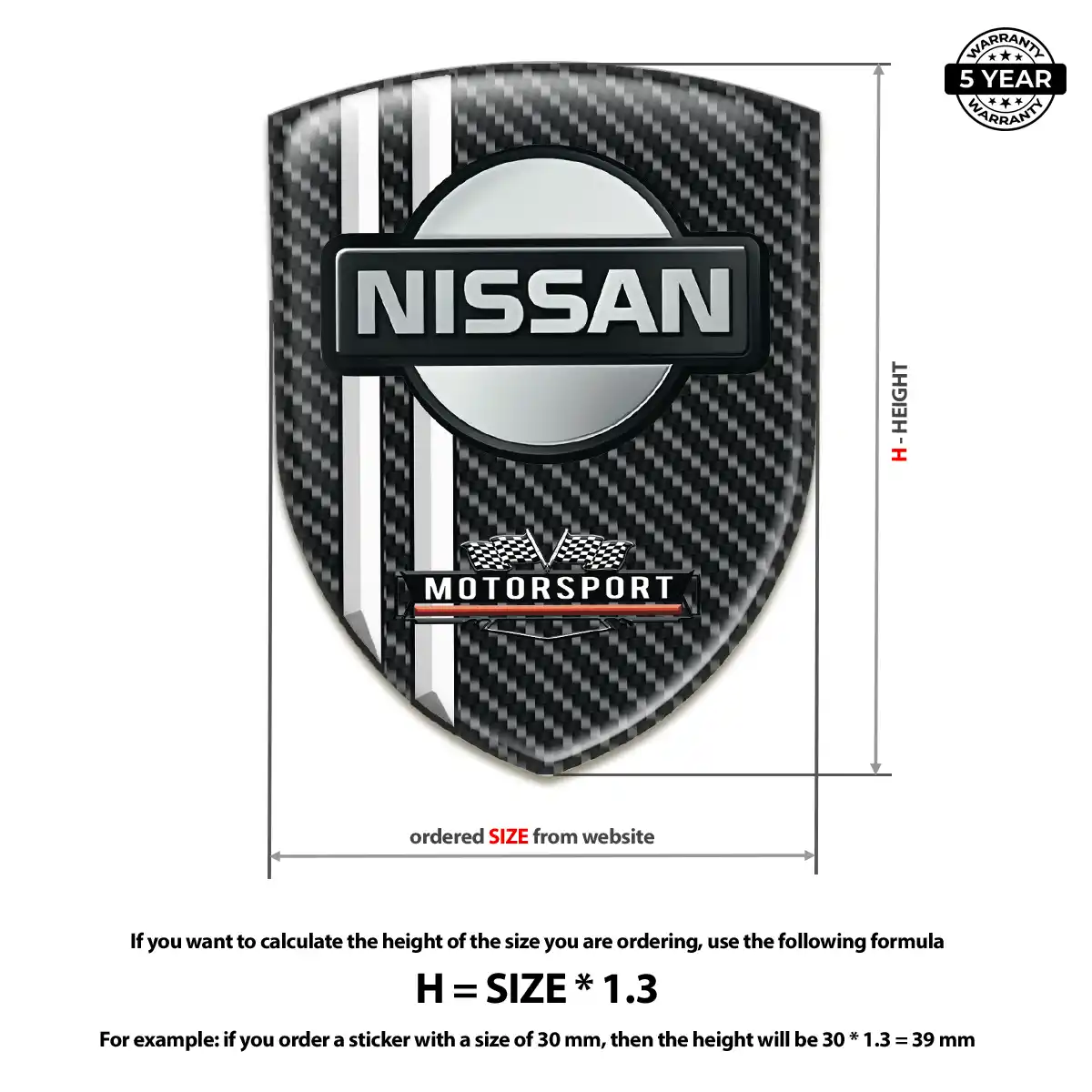 Nissan Domed Car Sticker Cabin Style