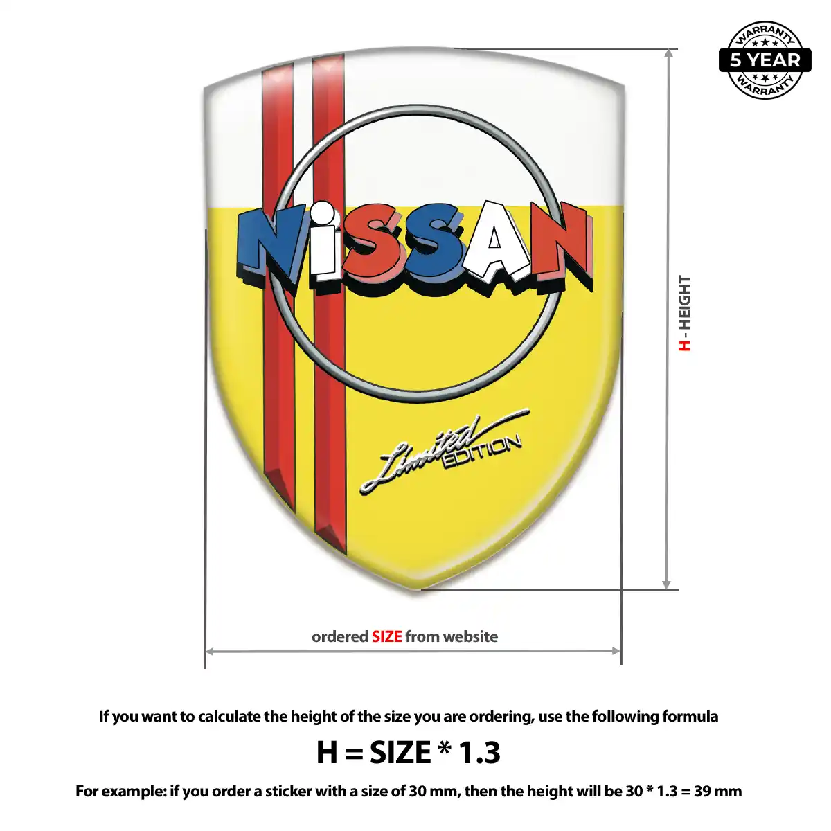Nissan Domed Car Sticker Deluxe Edition