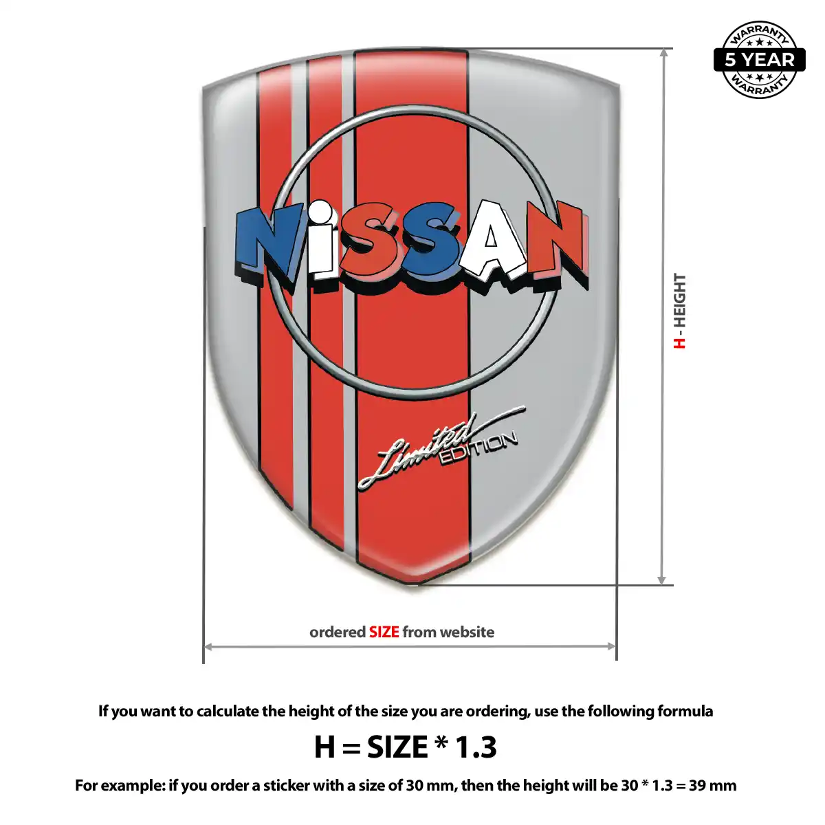 Nissan Domed Car Sticker Interior Luxe