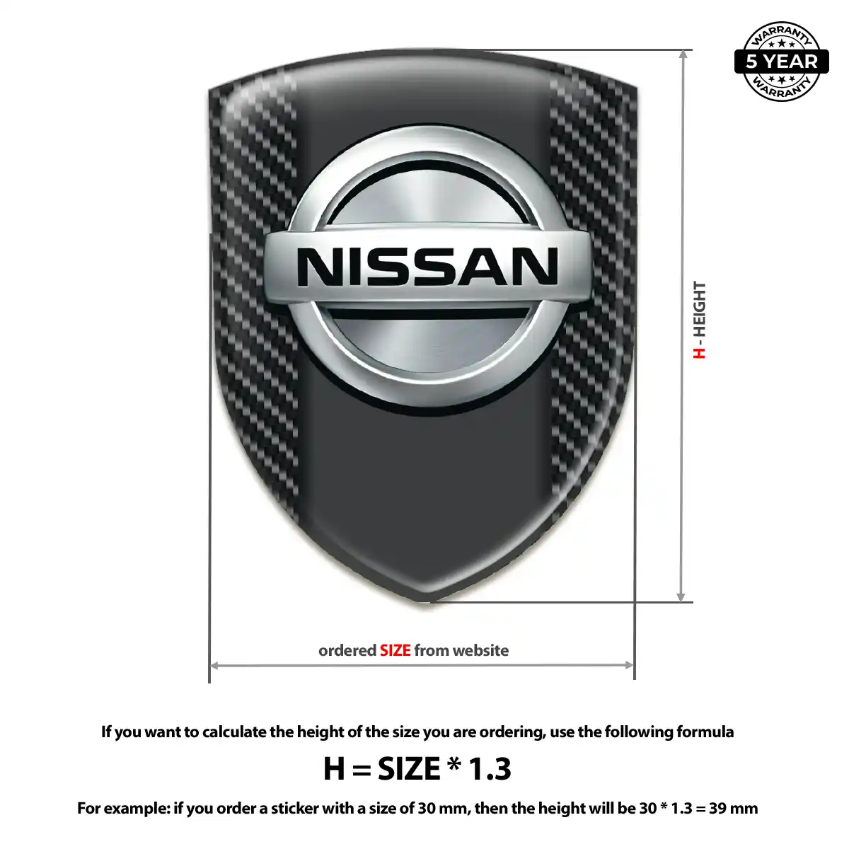 Nissan Domed Car Sticker Prime Quality