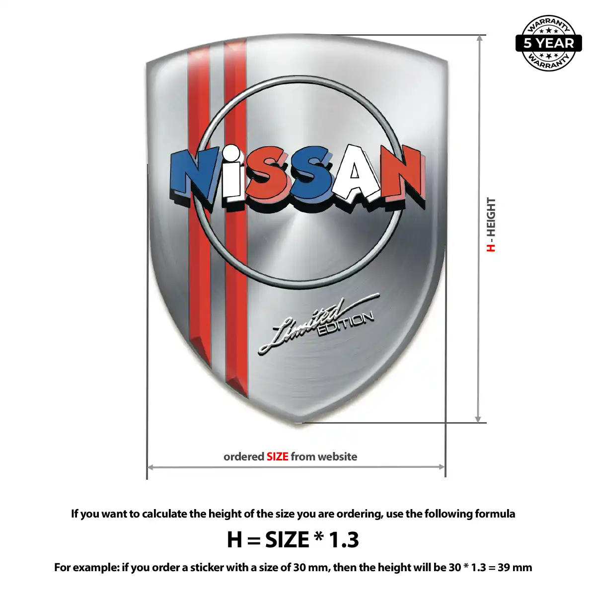 Nissan Domed Car Sticker Refined Design