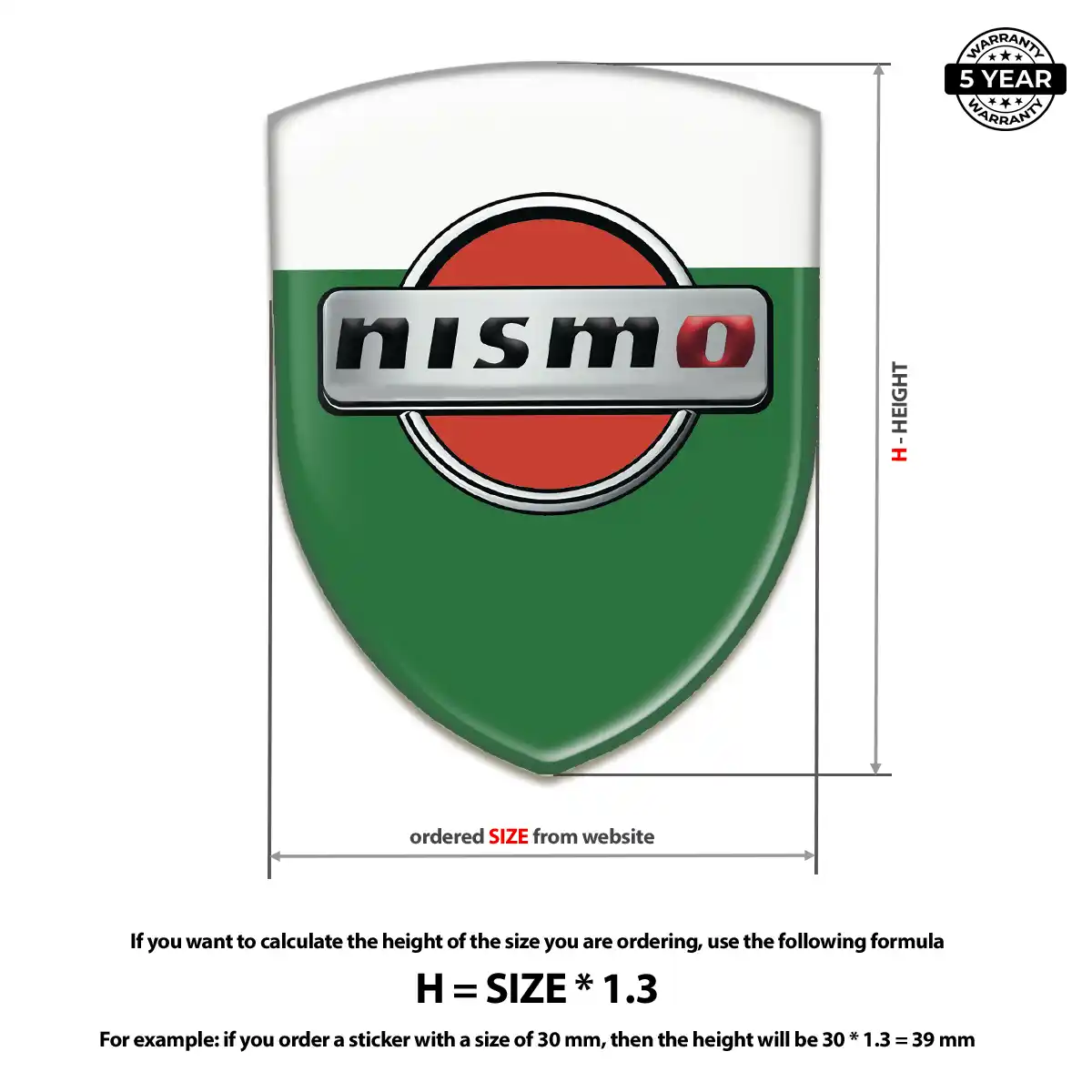 Nissan Domed Car Sticker Resin Elite