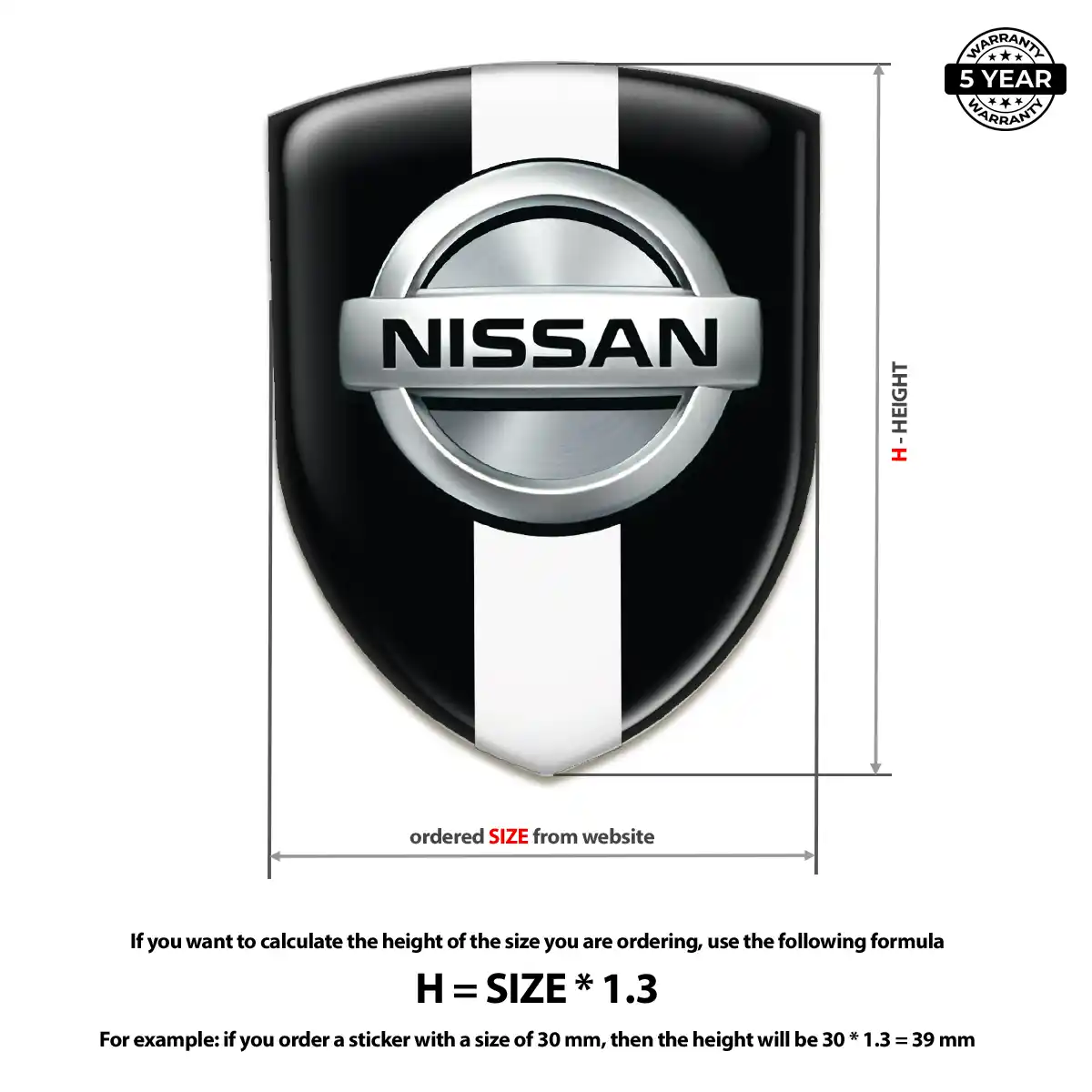 Nissan Domed Car Sticker Superior Craft
