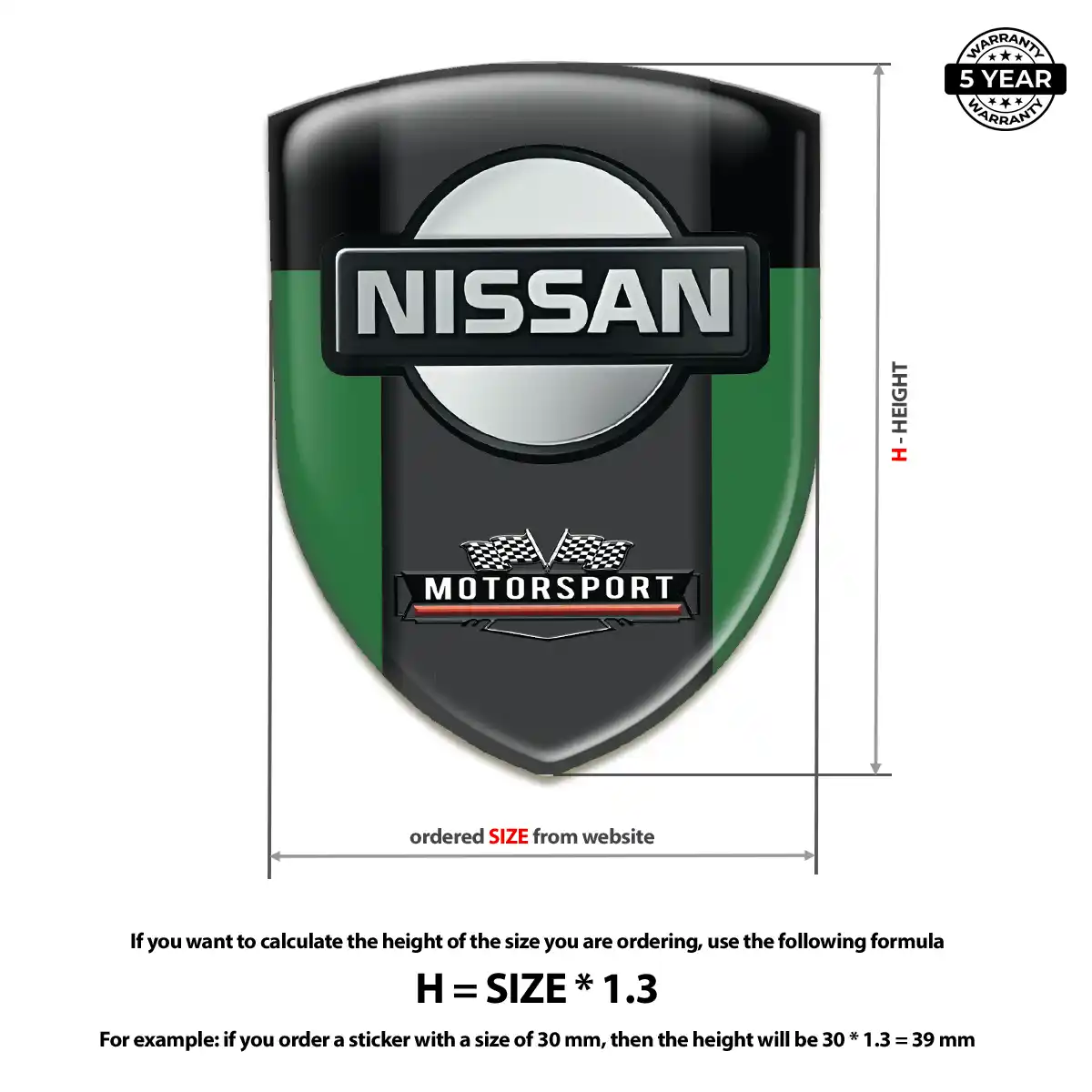 Nissan Domed Decal Outer Style