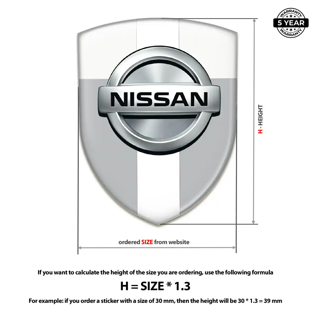 Nissan Domed Decal Refined Design