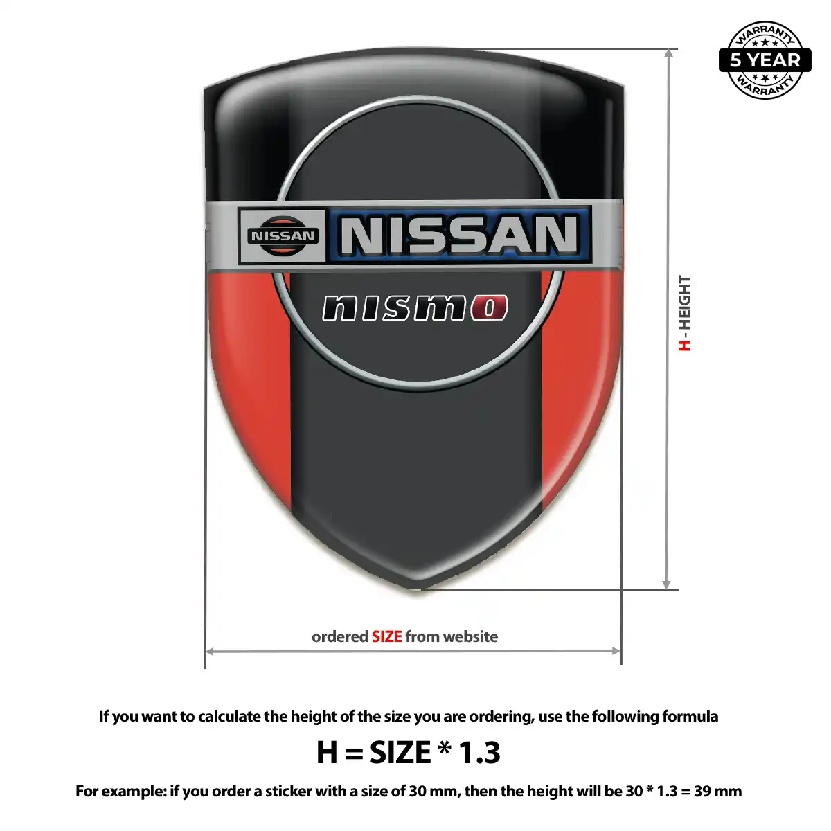 Nissan Domed Decal Resin Luxe