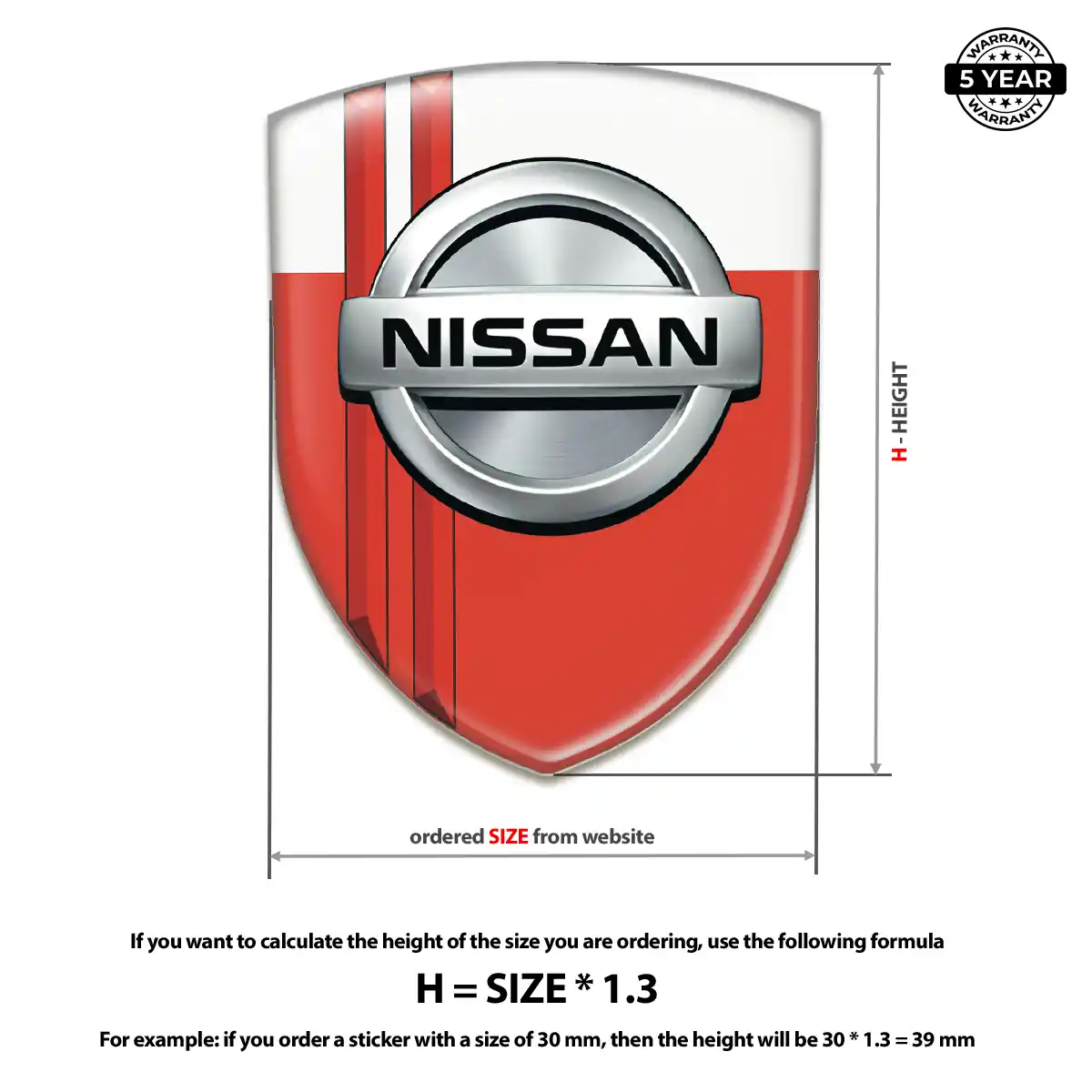 Nissan Domed Logo Decal Cabin Style
