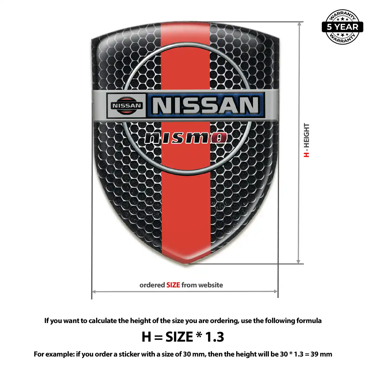 Nissan Domed Logo Decal Elite Finish
