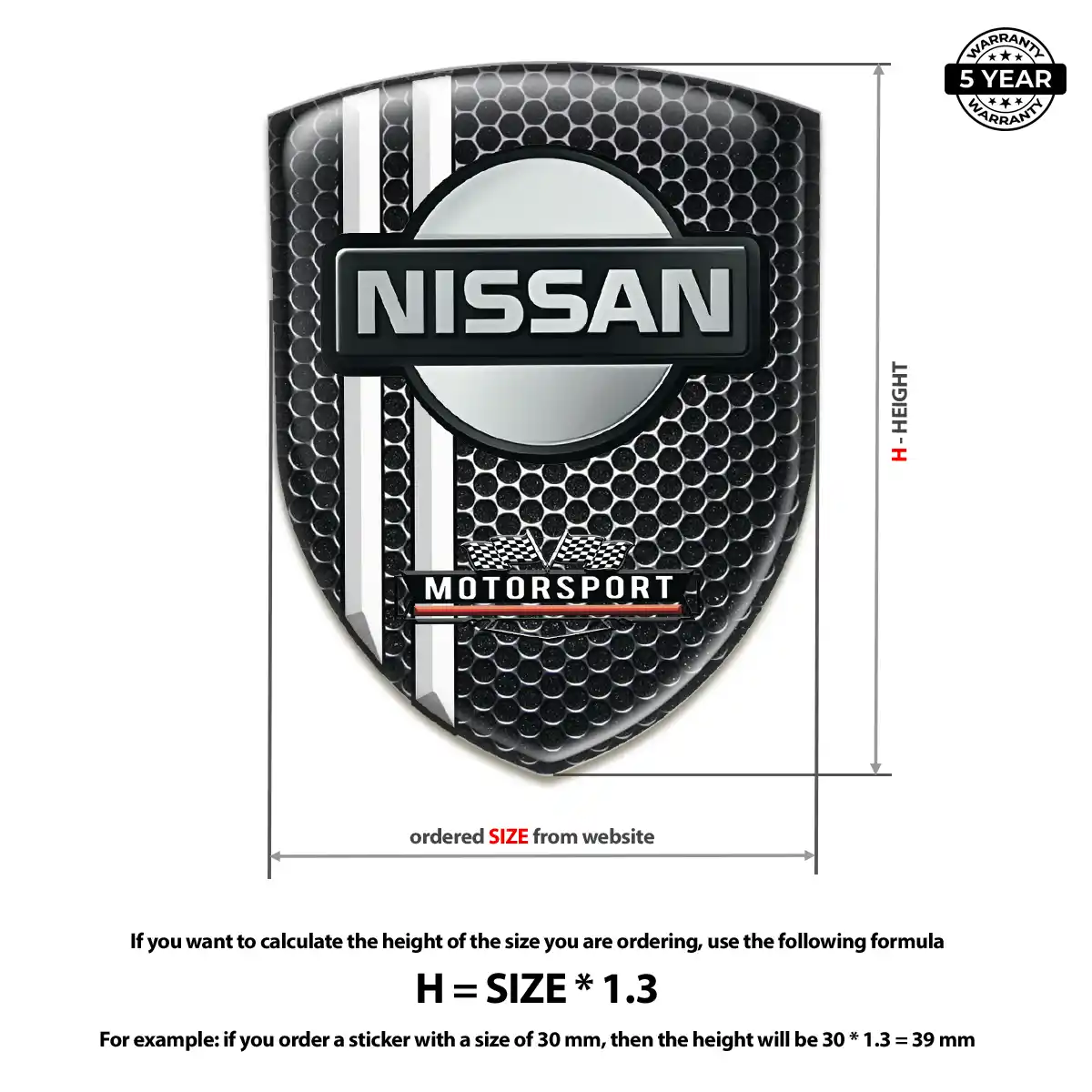 Nissan Domed Logo Decal Interior Elegance