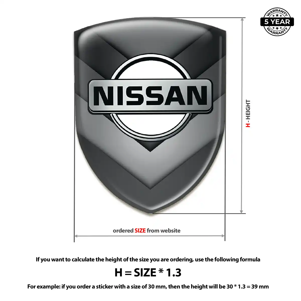 Nissan Domed Logo Decal Interior Luxe
